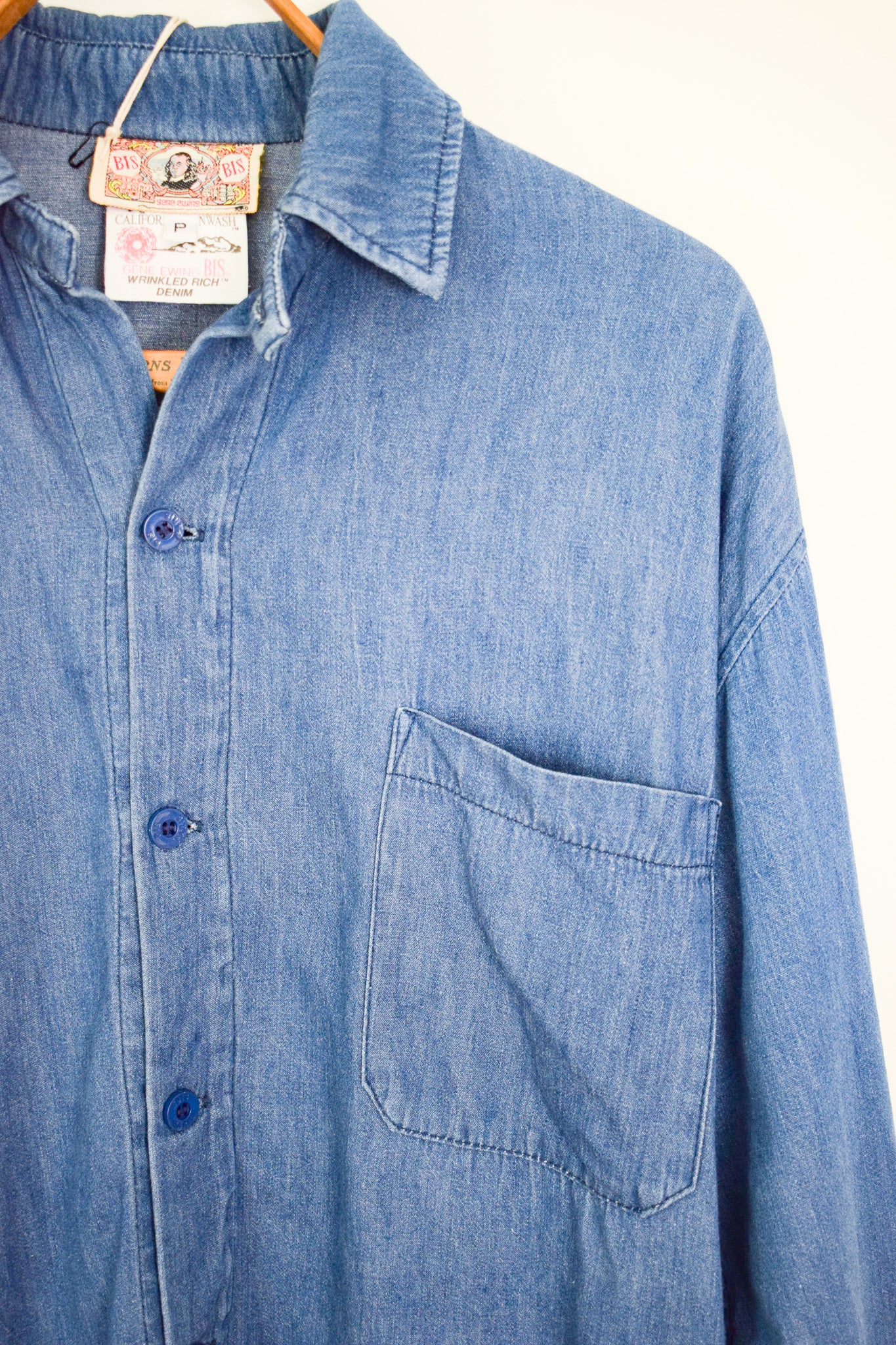 1980s BIS by Gene Ewing Denim Chore Shirt | L