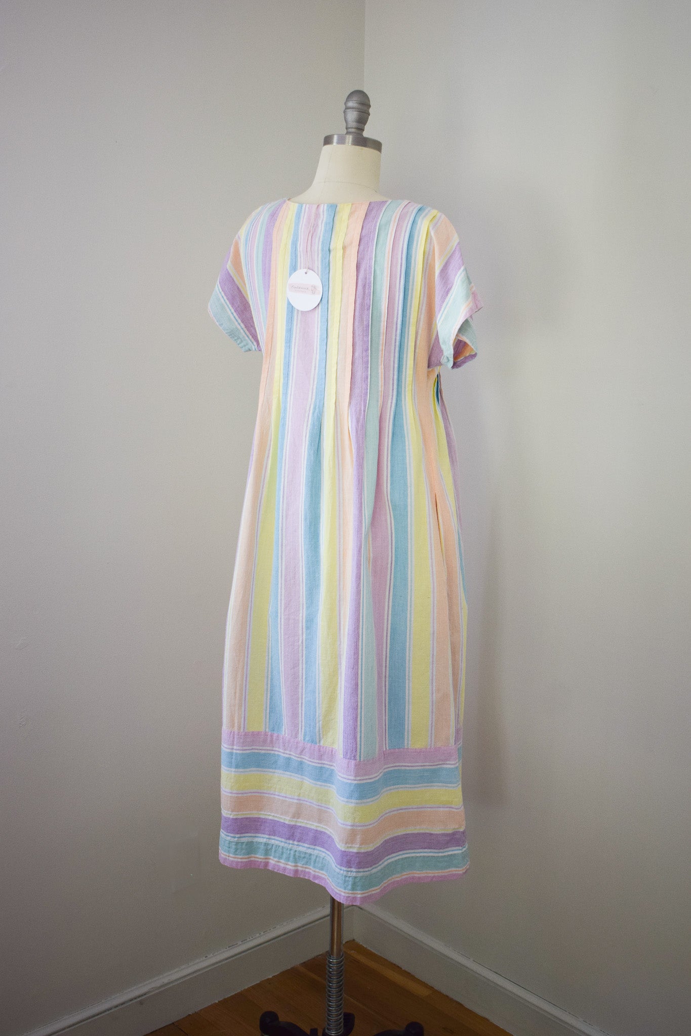 Vintage Indian Cotton Stripe Dress | S/M