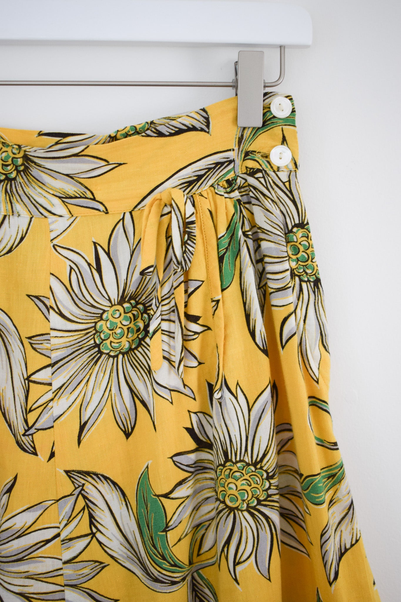 1930s Daisy Print Skirt | XS