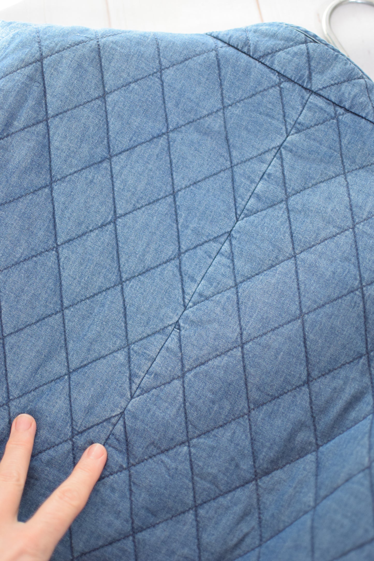 Vintage Quilted Chambray Jacket | XL