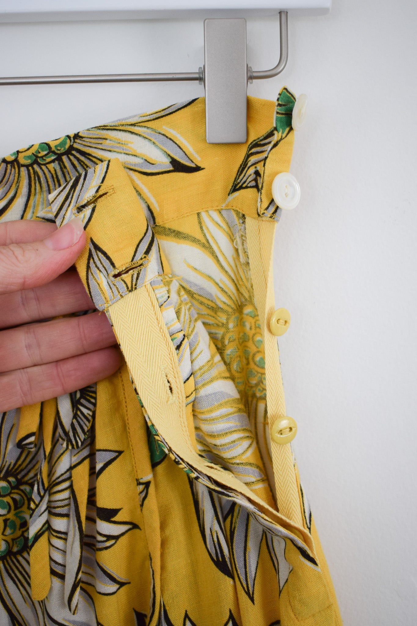 1930s Daisy Print Skirt | XS