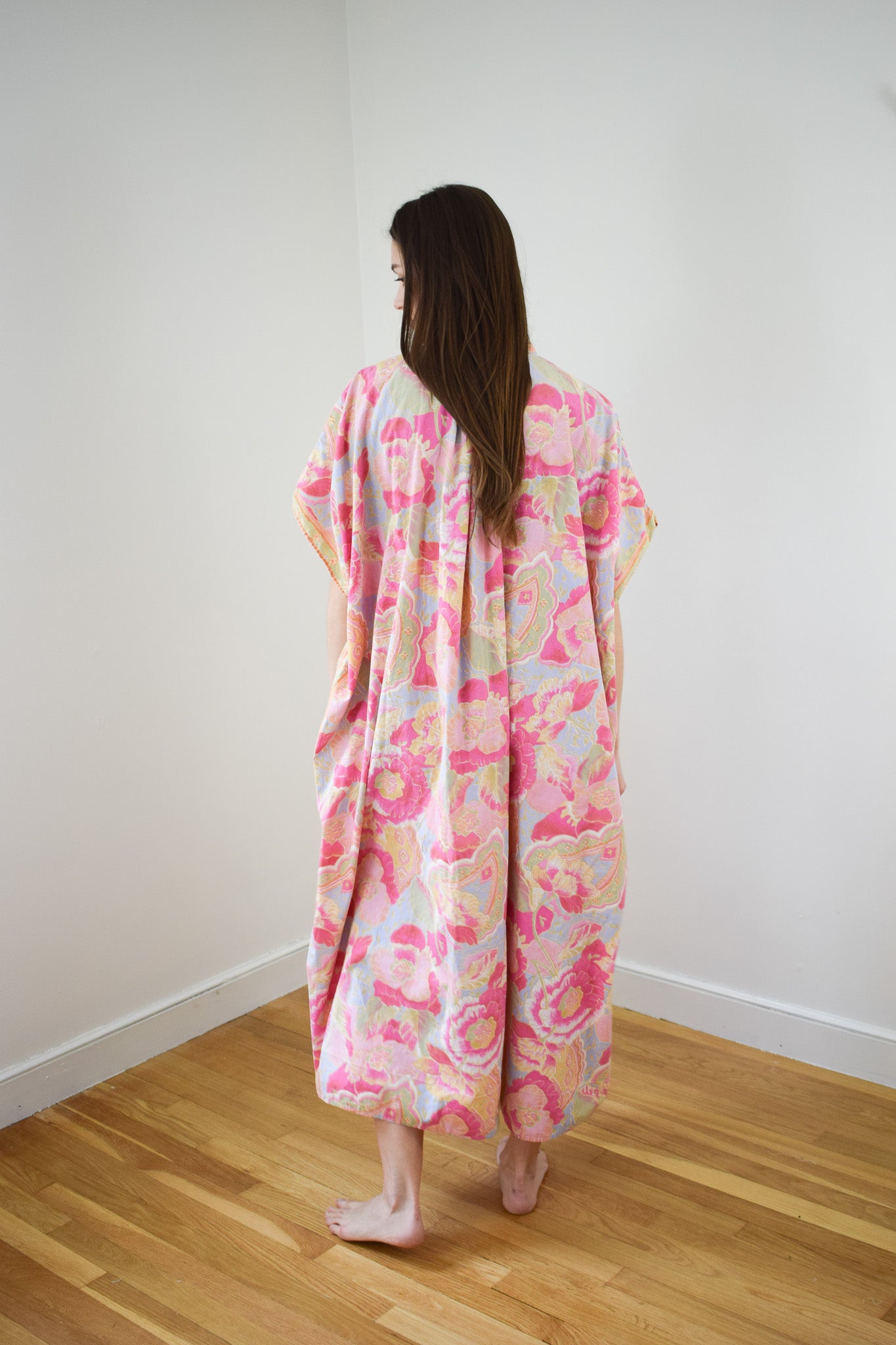 Vintage Cotton Caftan Dress | OS
