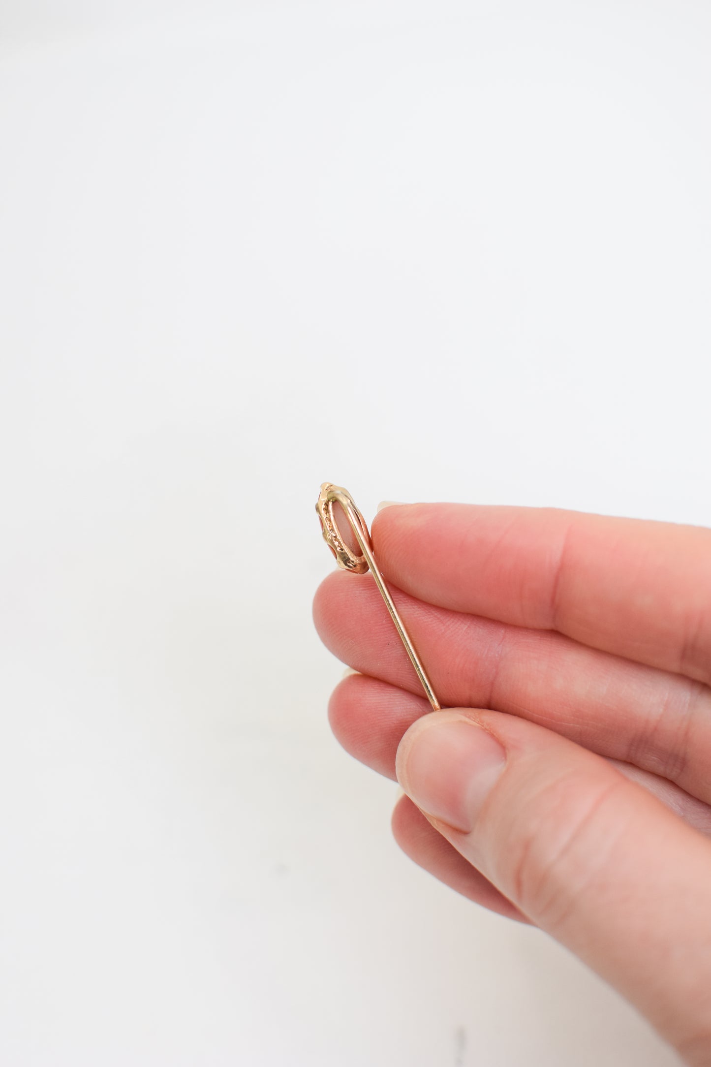 Antique 10 Karat Gold and Coral Stick Pin