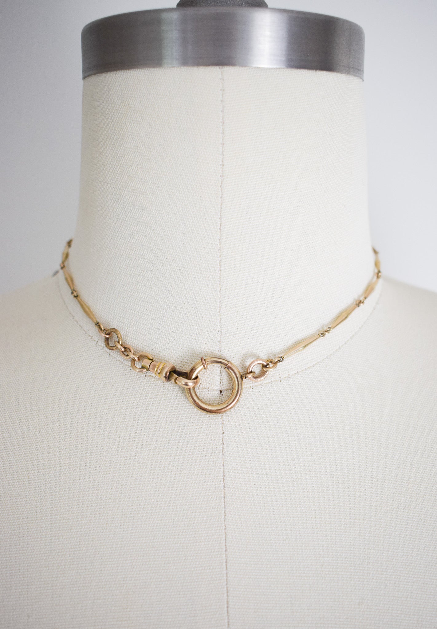 Antique Art Deco Gold-fill Fob Chain Necklace / Bracelet