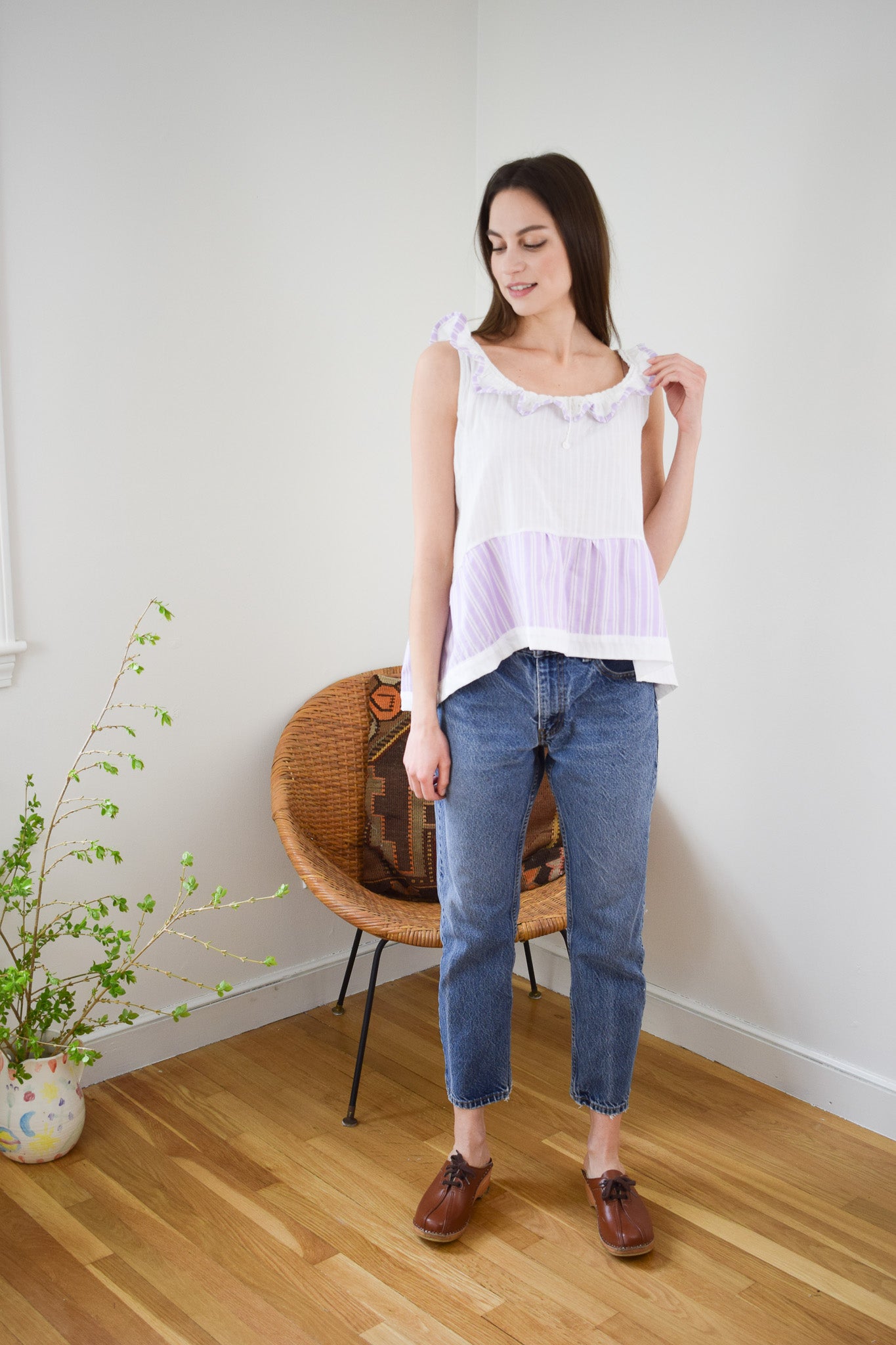 Reworked Antique Ruffle Blouse | S