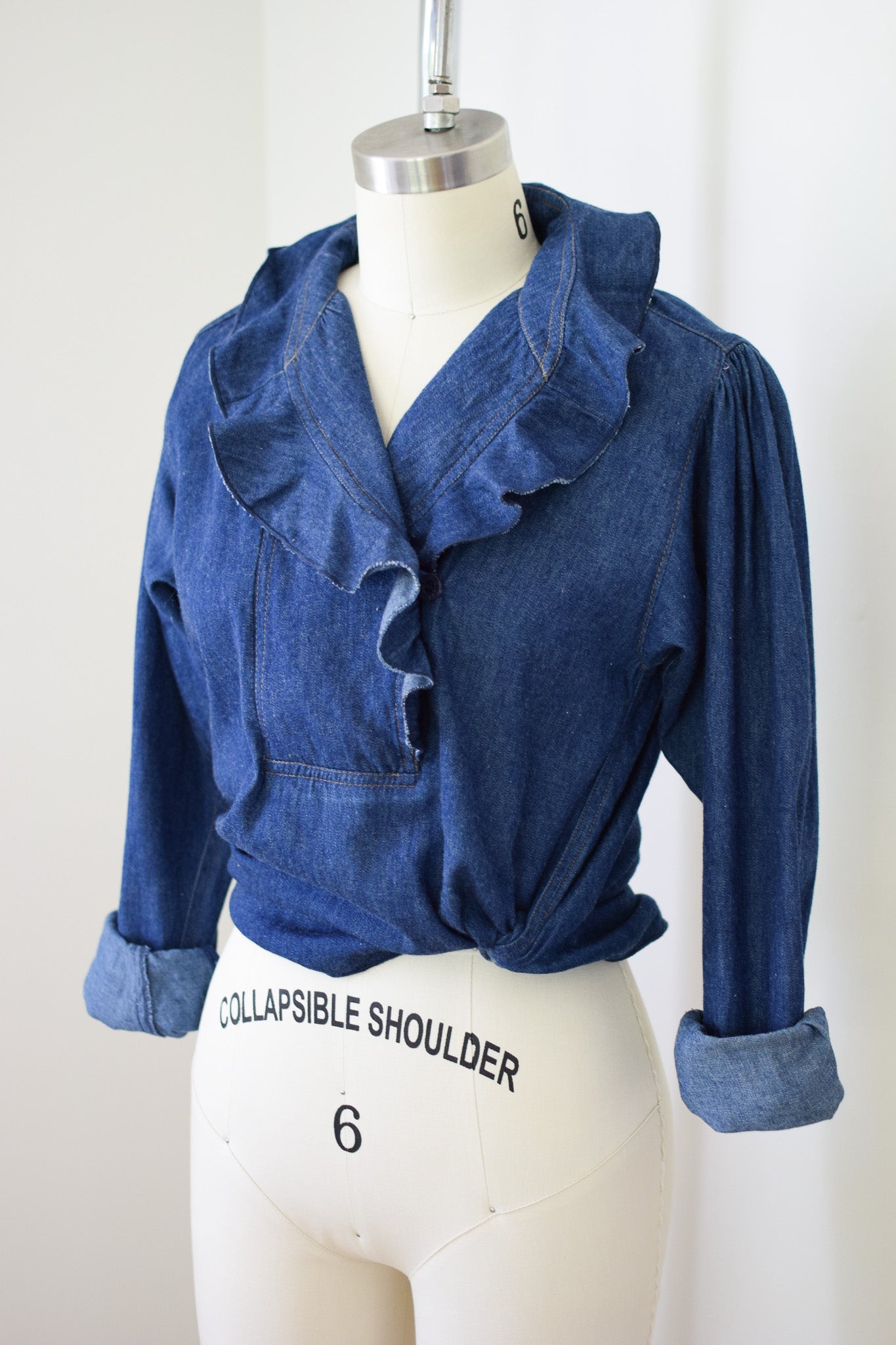 Vintage Bis by Gene Ewing Denim Blouse | XS/S