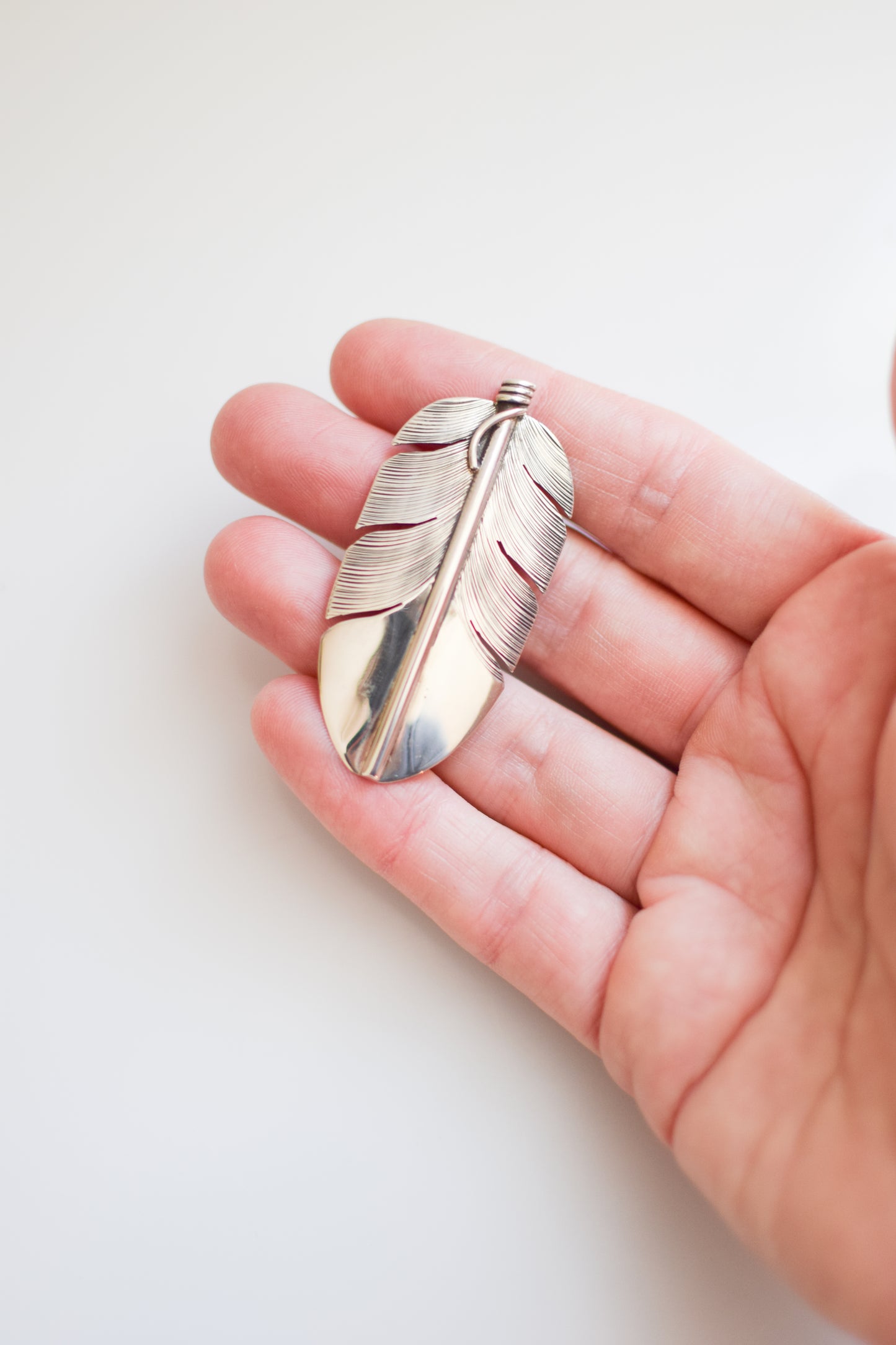 Lena Platero Sterling Silver Feather Brooch