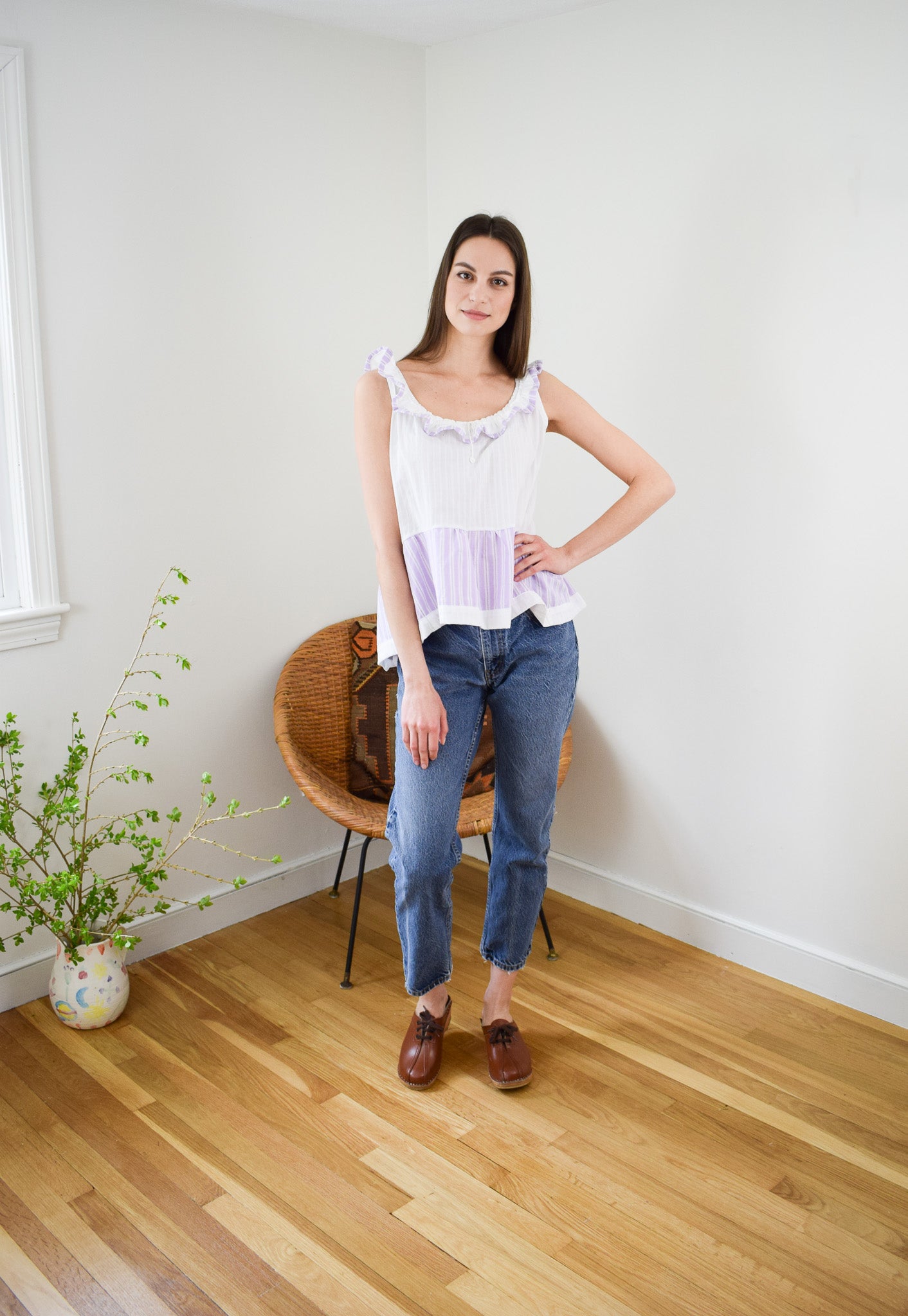 Reworked Antique Ruffle Blouse | S