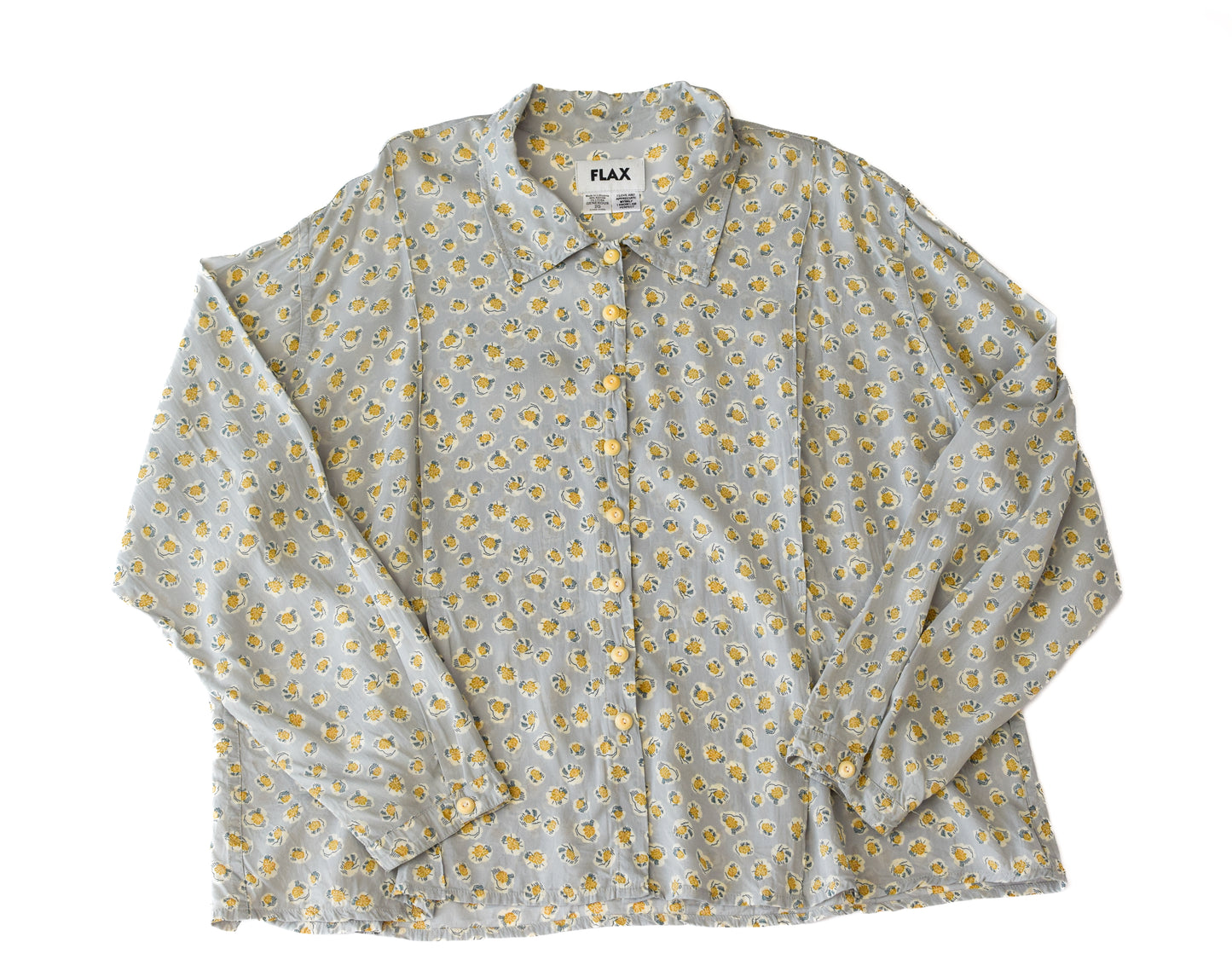 Vintage FLAX Rayon Blouse | XL