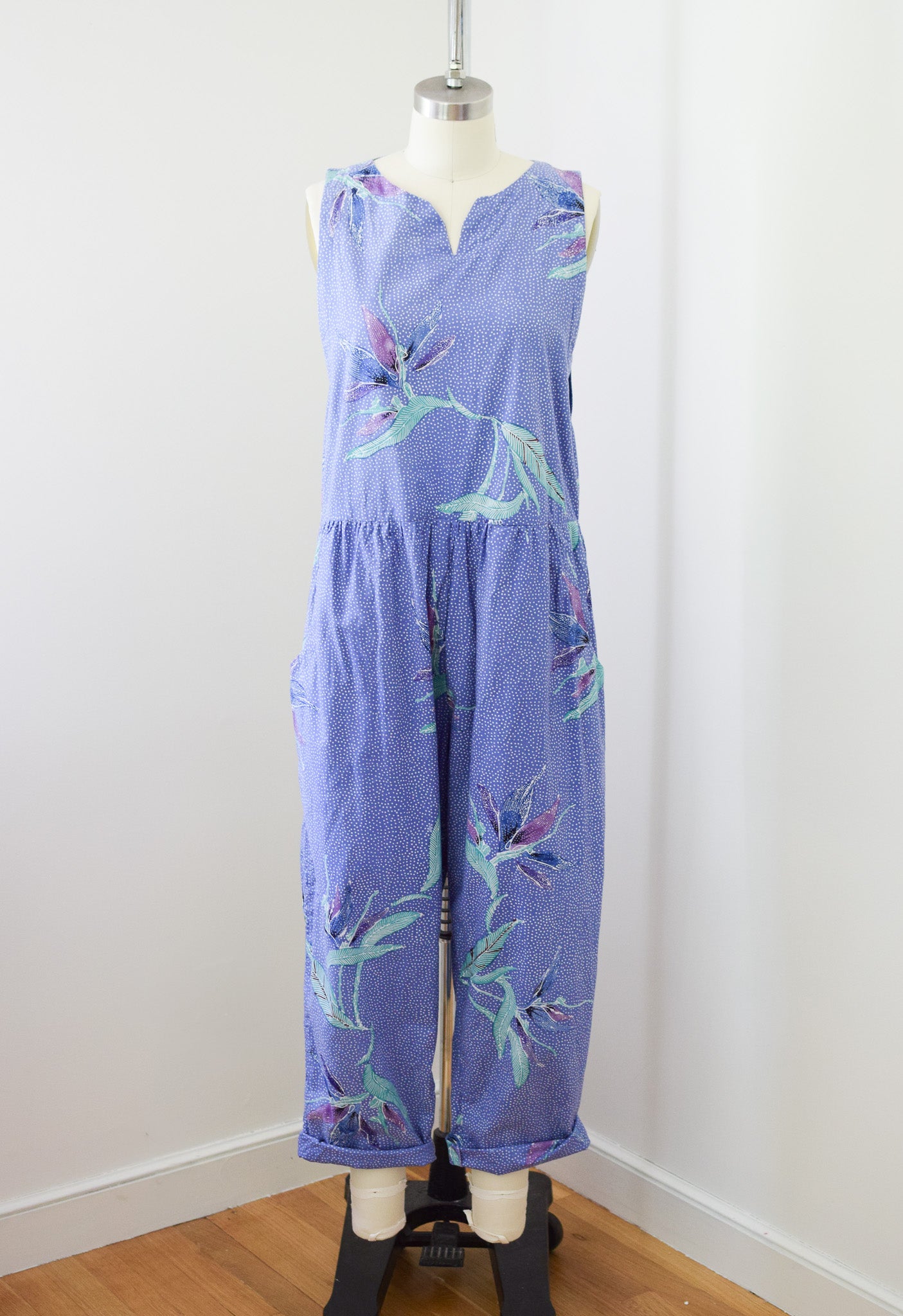 Vintage Batik Cotton Jumpsuit | M-L