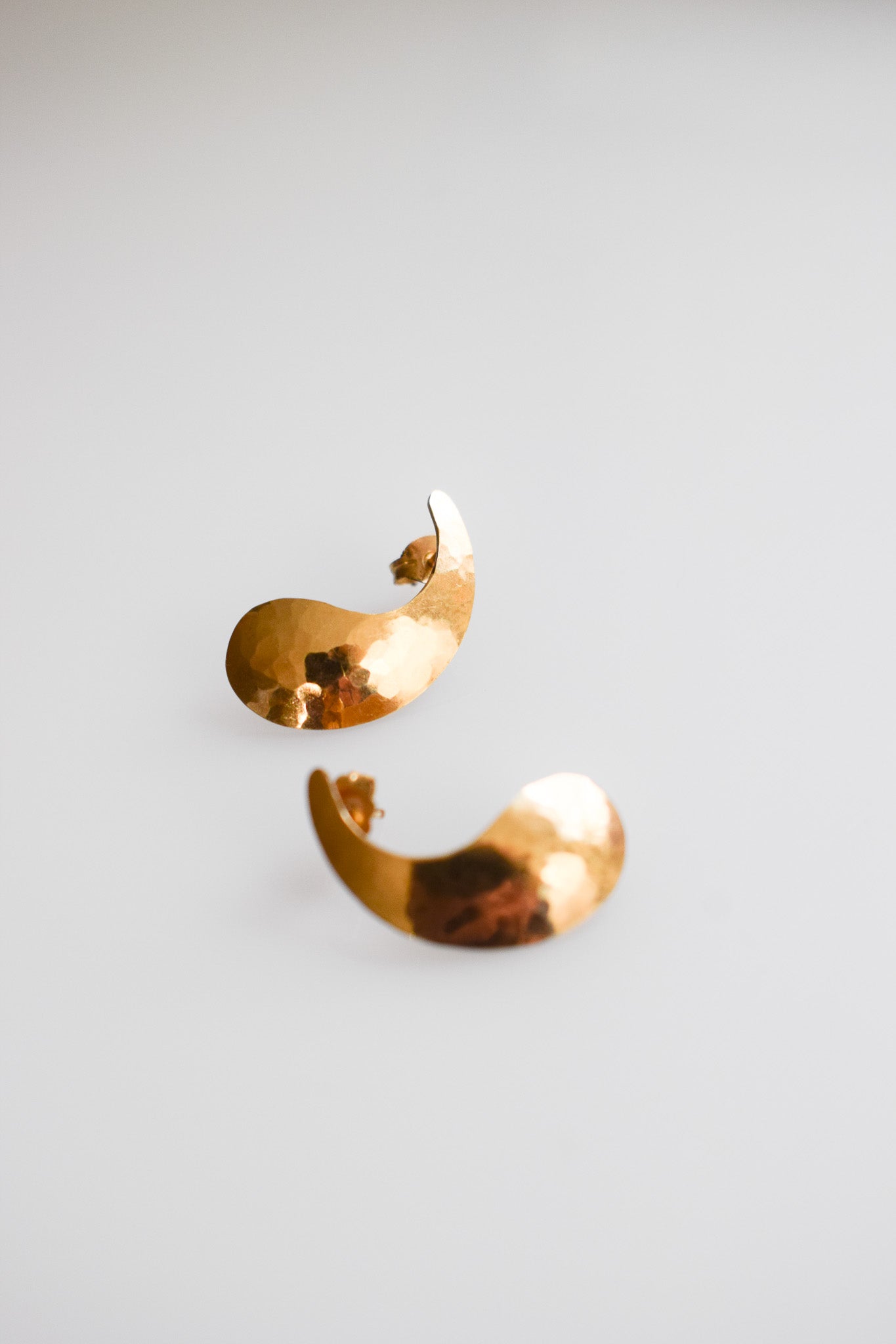 Hammered 14 kt Gold-Fill Drop Earrings