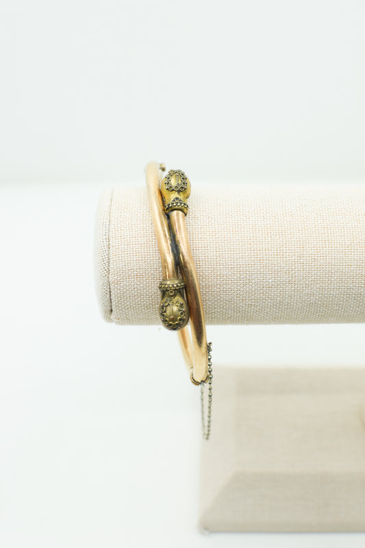 Antique Etruscan Revival Goldfill Bypass Bracelet