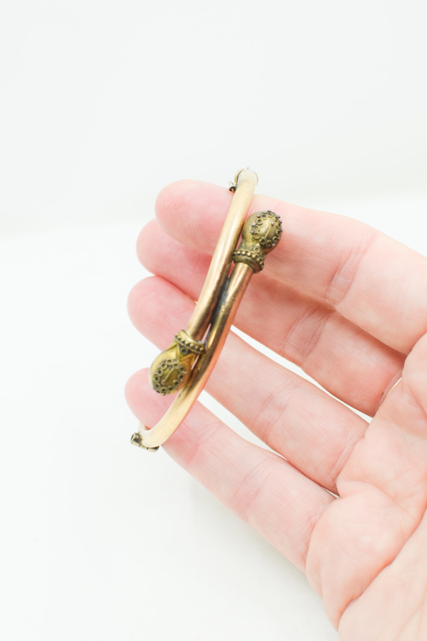 Antique Etruscan Revival Goldfill Bypass Bracelet