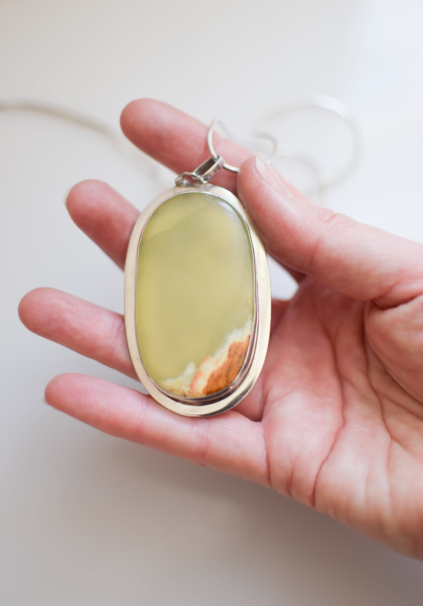 Vintage Celia Sebiri Sterling Silver and Agate Pendant Necklace