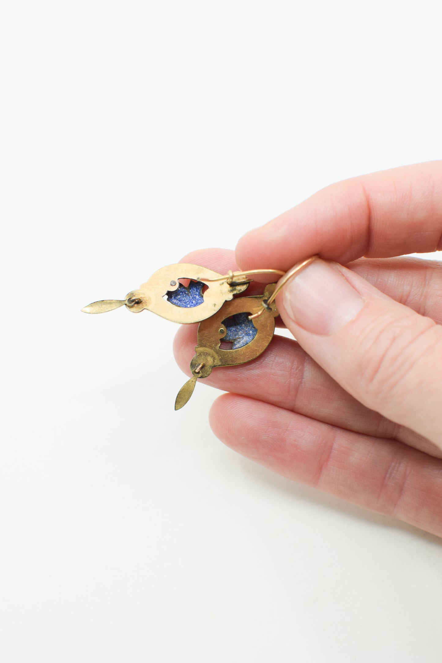 Antique Victorian Goldfill and Enamel Earrings