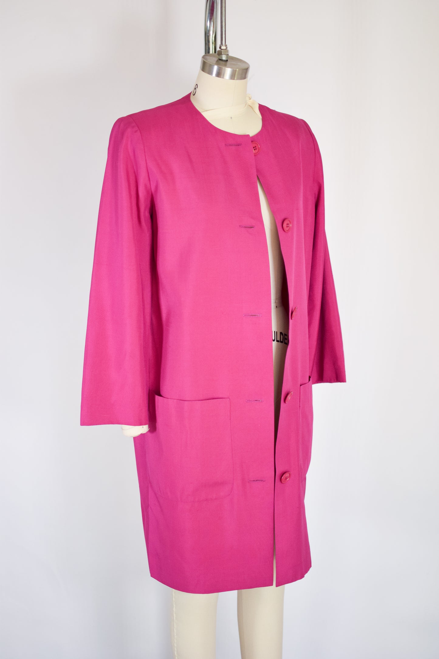 1990s Pink Raw Silk Jacket | Mary Ann Restivo | S