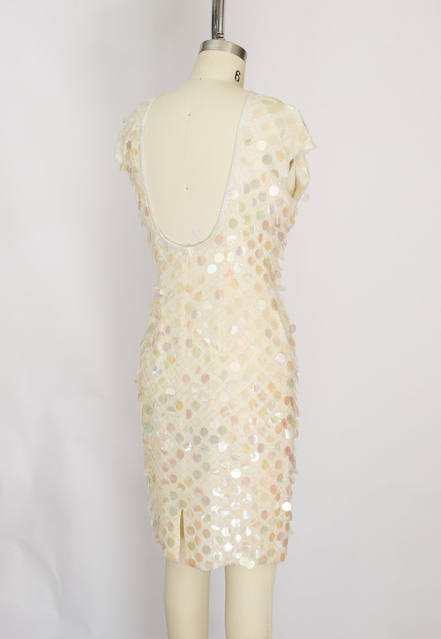 1990s Iridescent Sequined Sheath Dress | S/M