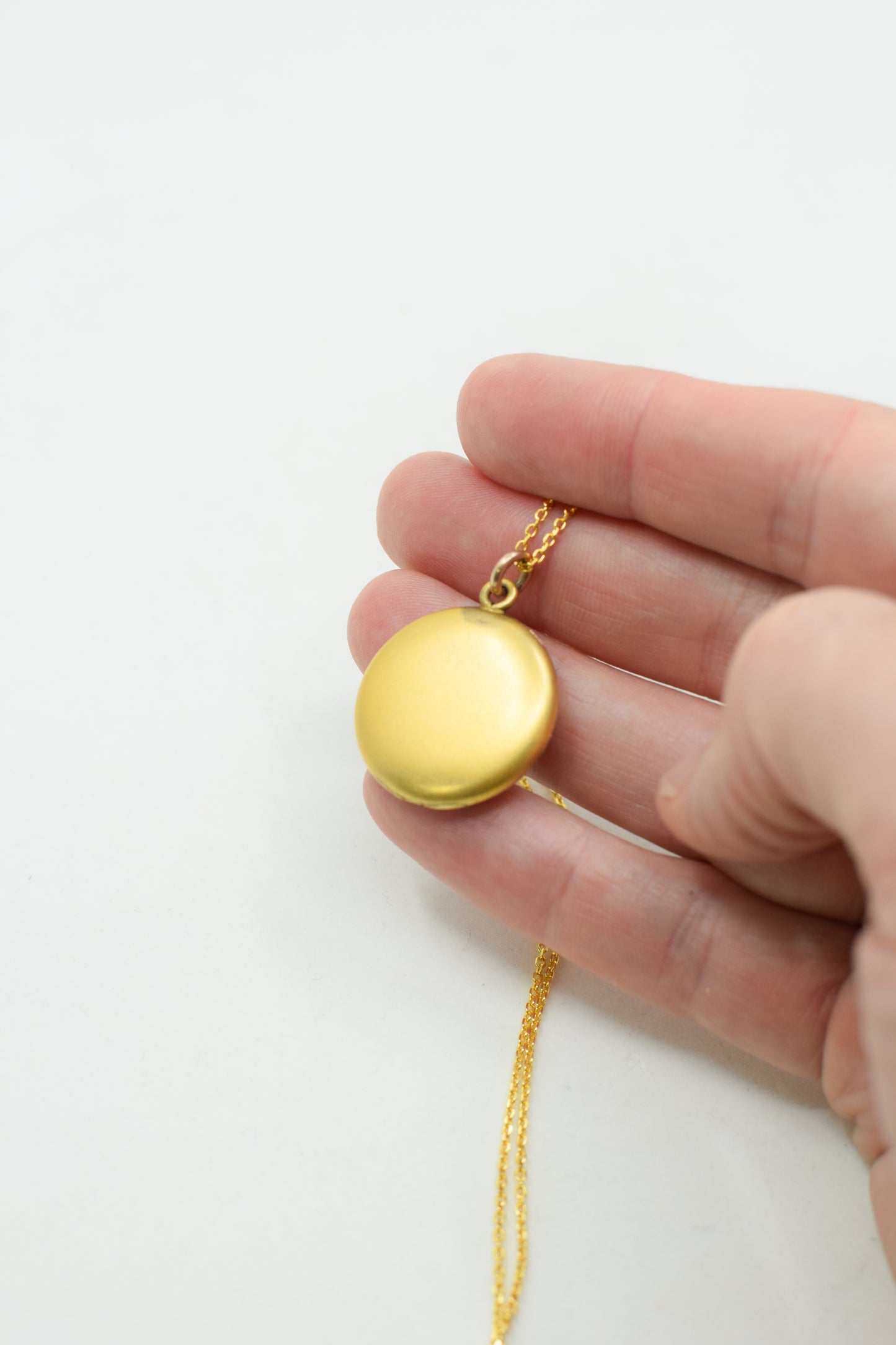Petite Antique Art Nouveau Locket with Young Woman