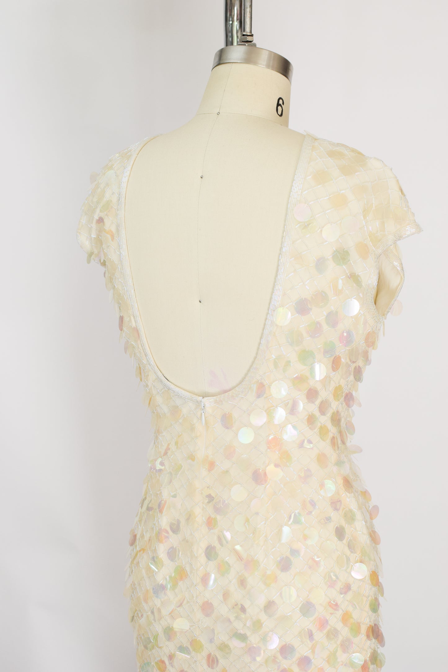 1990s Iridescent Sequined Sheath Dress | S/M