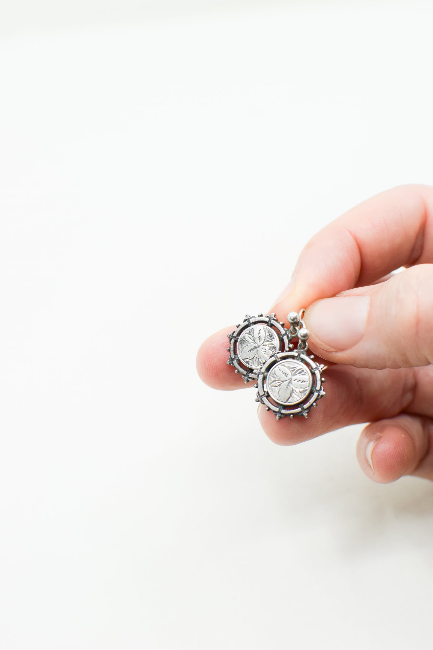 Petite Antique Victorian Silver Earrings