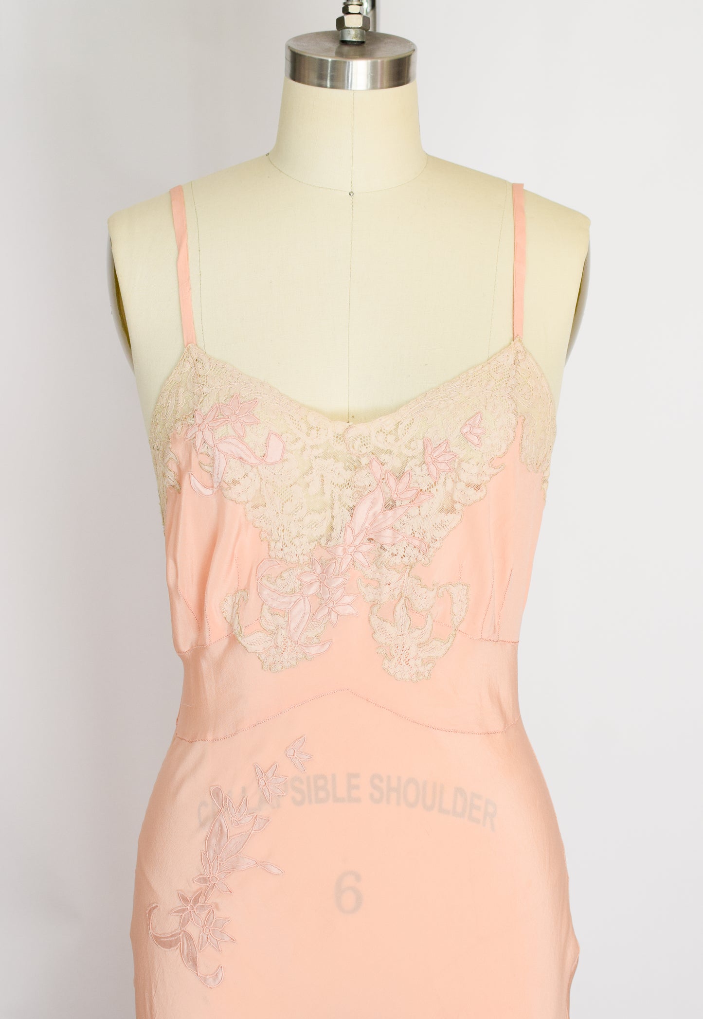 1930s Silk and Lace Slip | XS/S