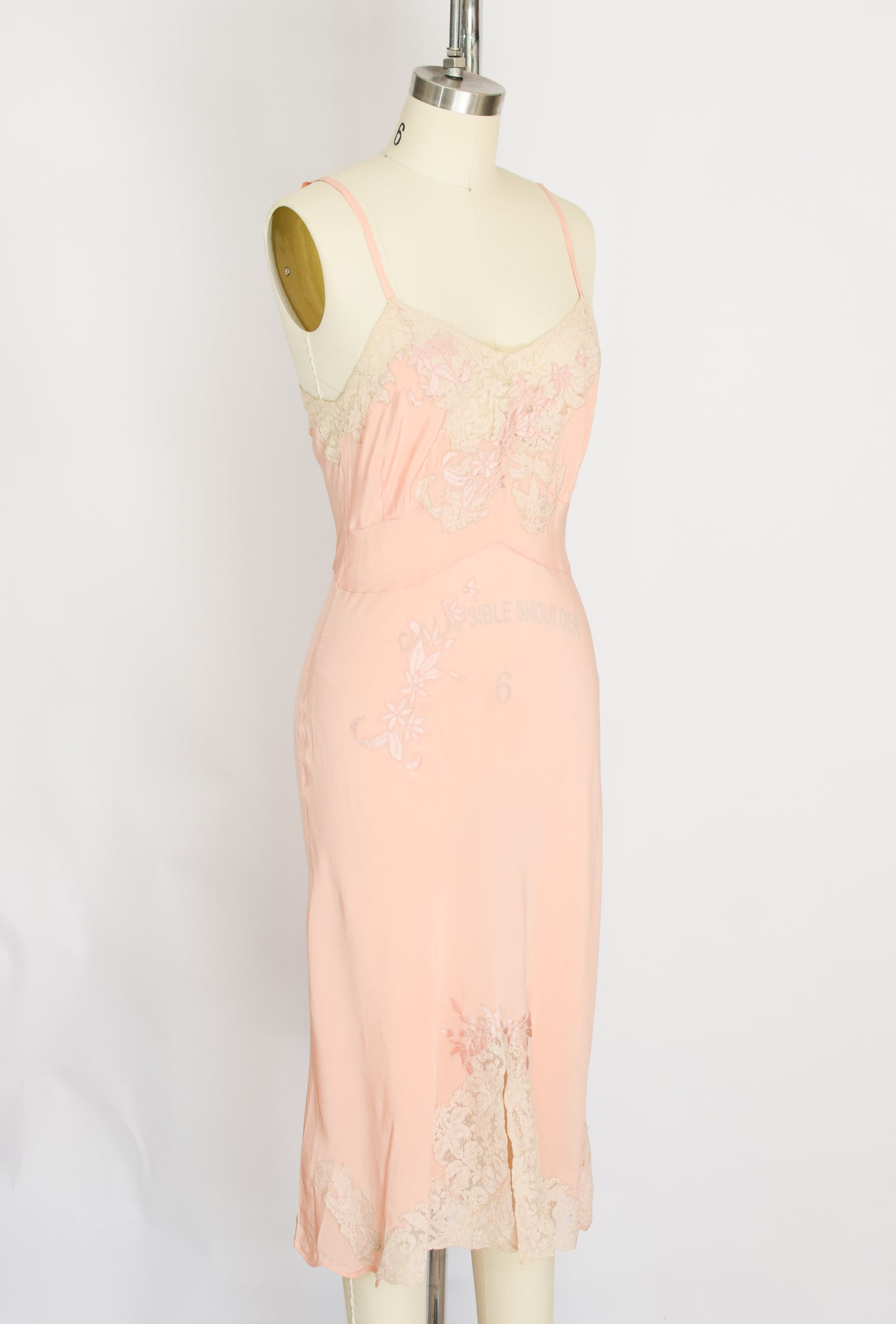 1930s Silk and Lace Slip | XS/S
