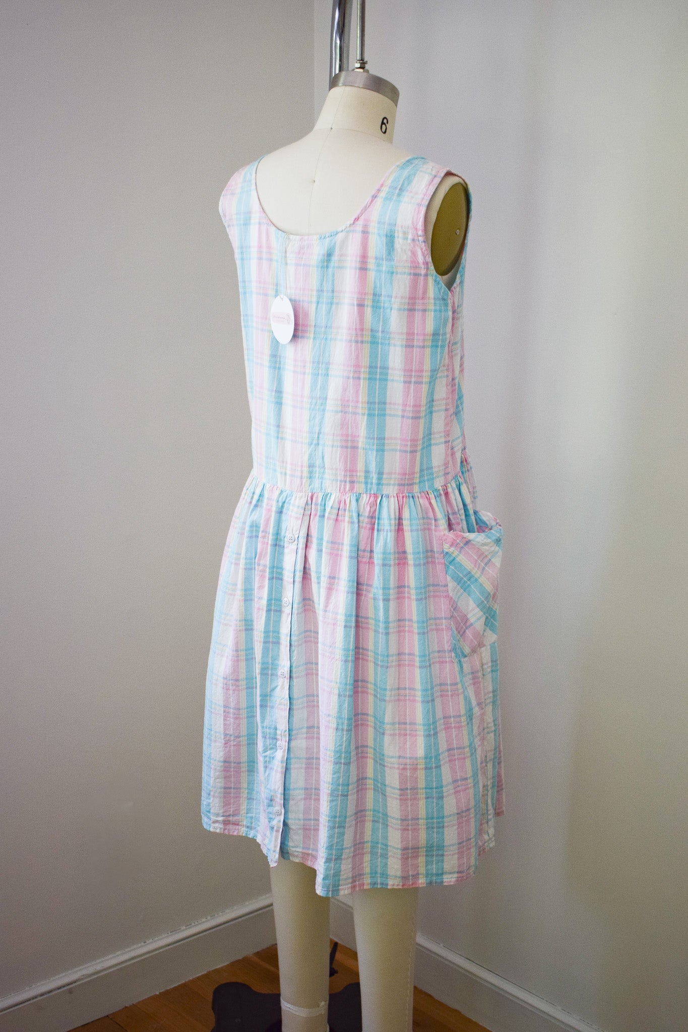 Vintage Pastel Plaid Cotton Frock | XS/S