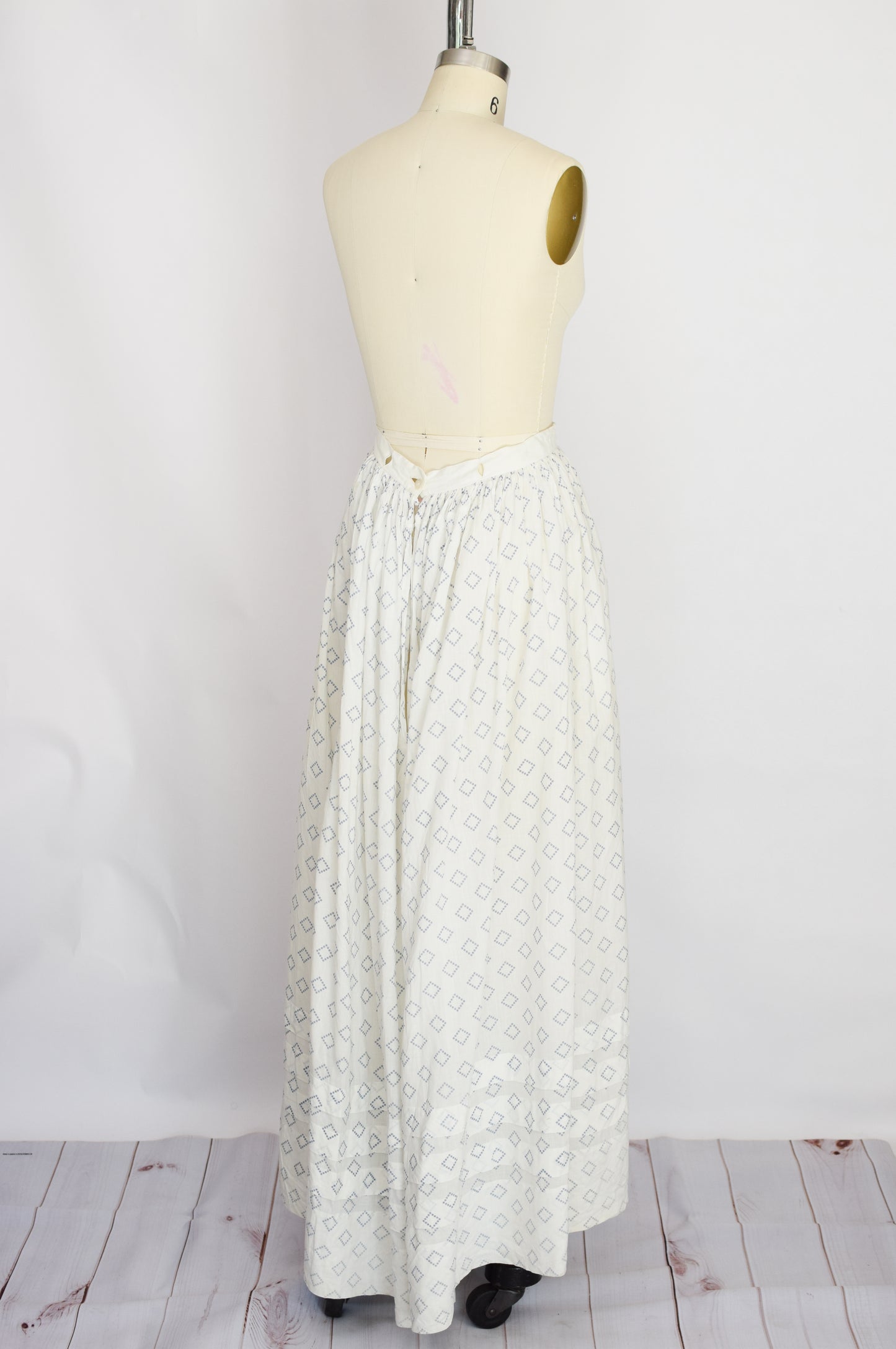 Antique Edwardian Printed Cotton Skirt | S/M