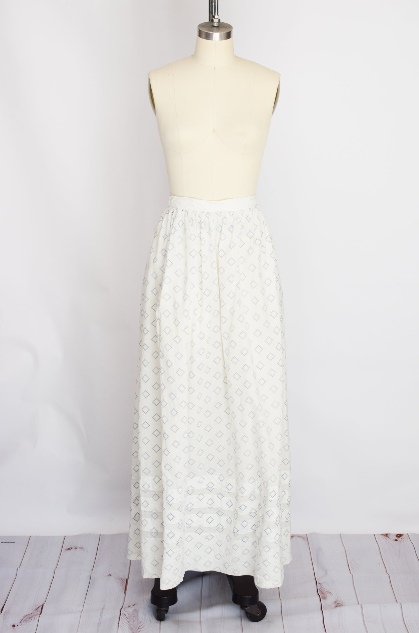 Antique Edwardian Printed Cotton Skirt | S/M