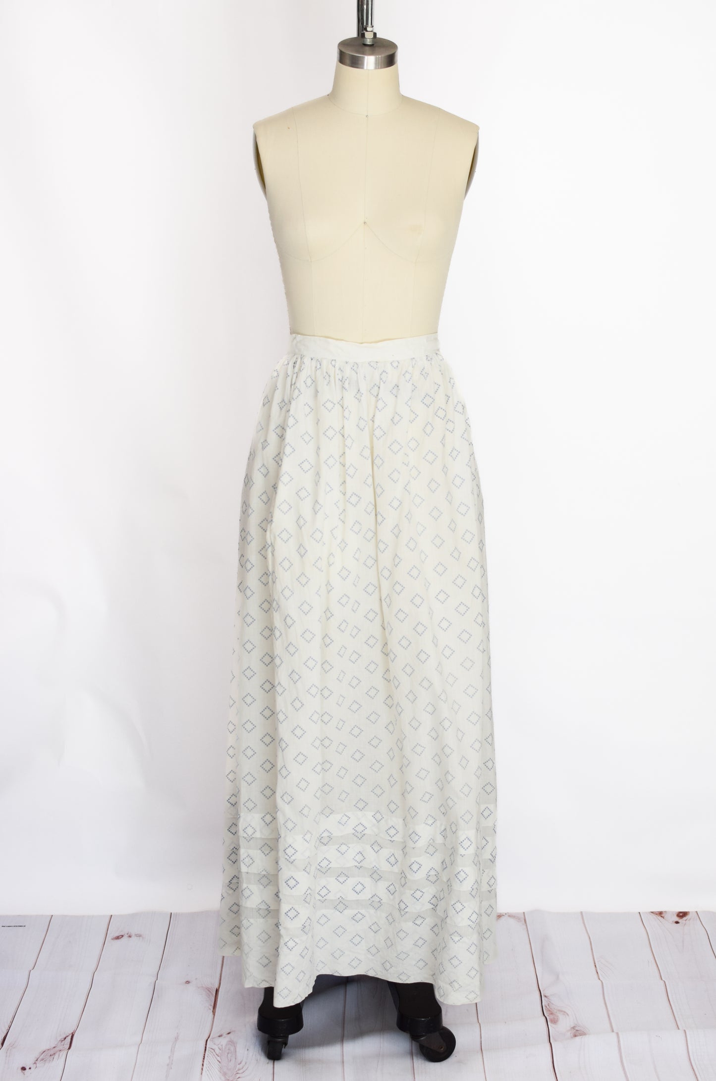 Antique Edwardian Printed Cotton Skirt | S/M