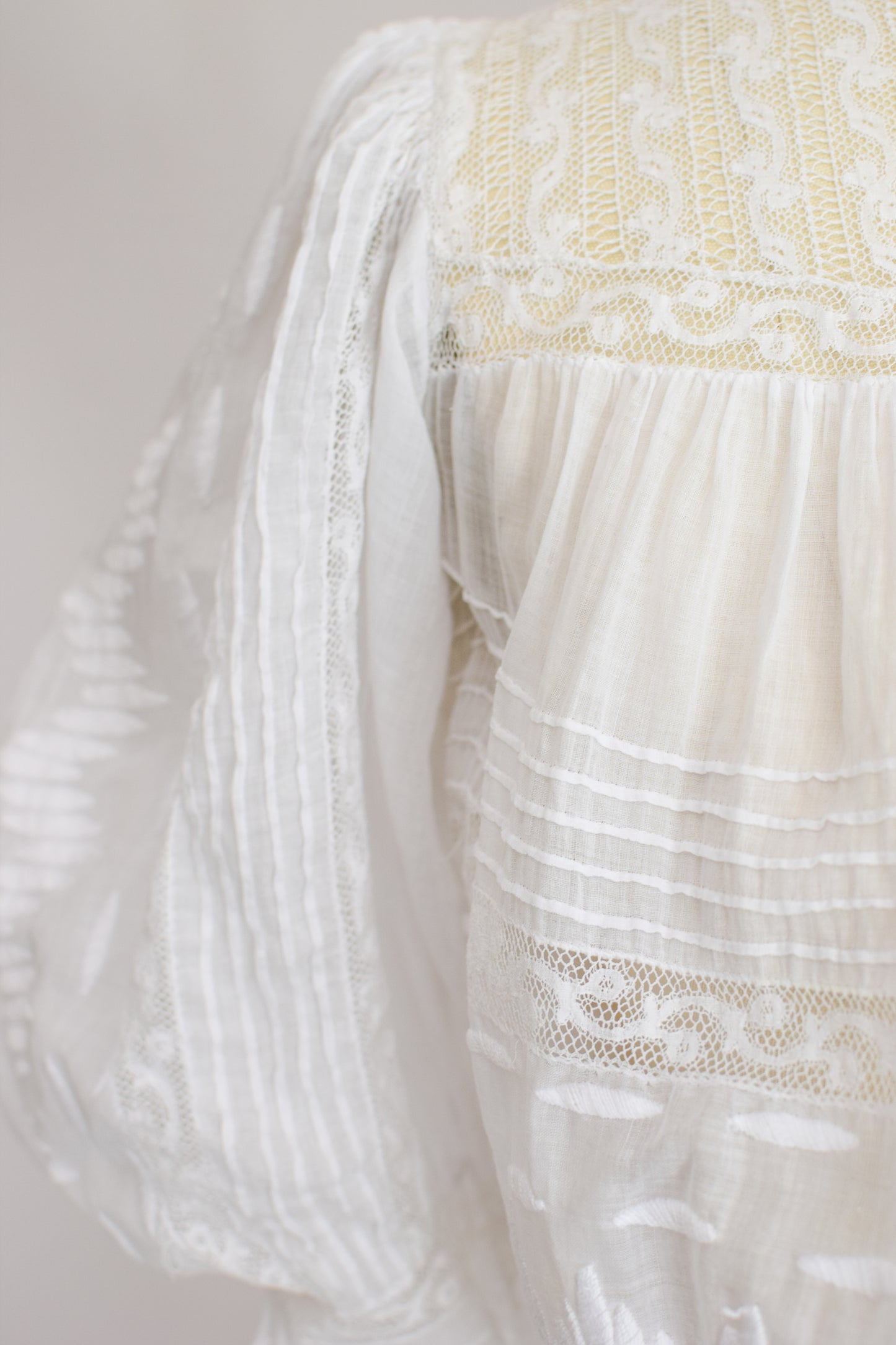 Antique Edwardian White Cotton Dress | S/M