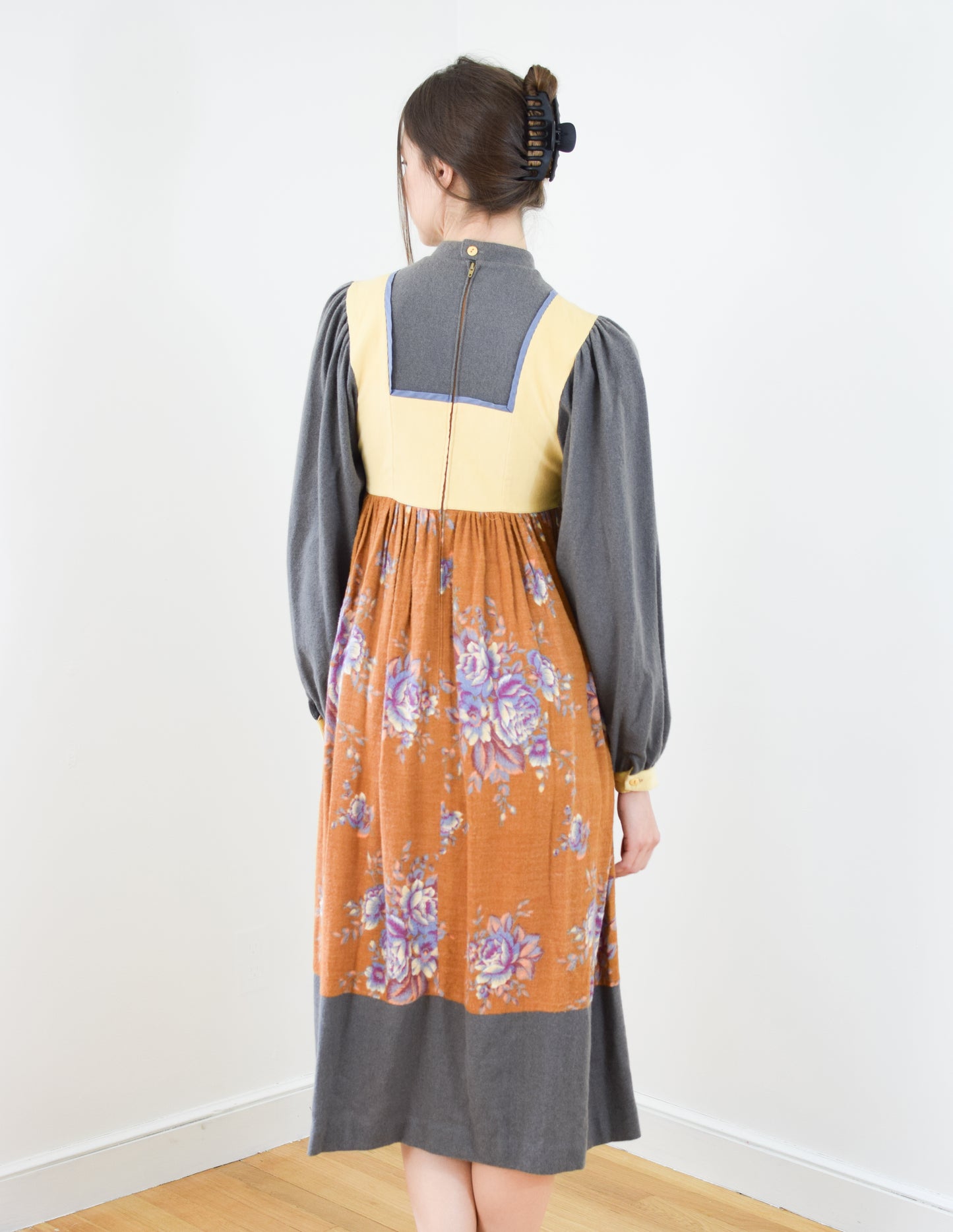1970s Anastasia France Mixed-Textile Dress | XS