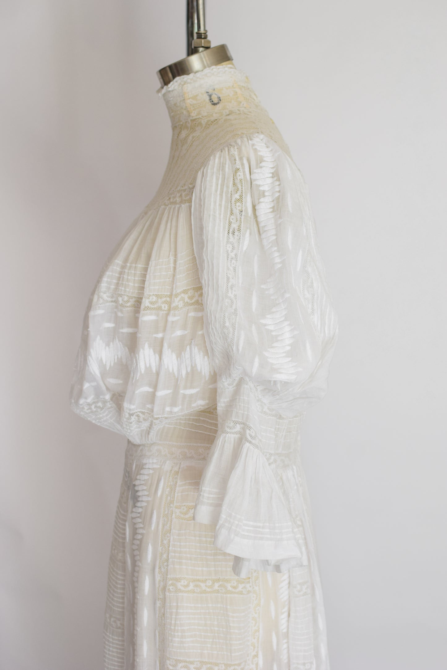 Antique Edwardian White Cotton Dress | S/M