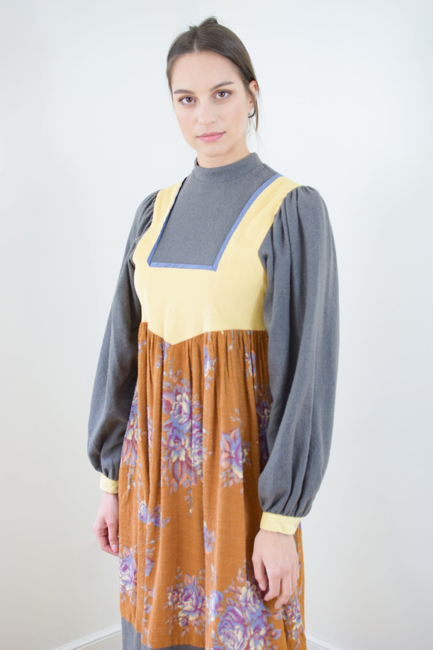 1970s Anastasia France Mixed-Textile Dress | XS