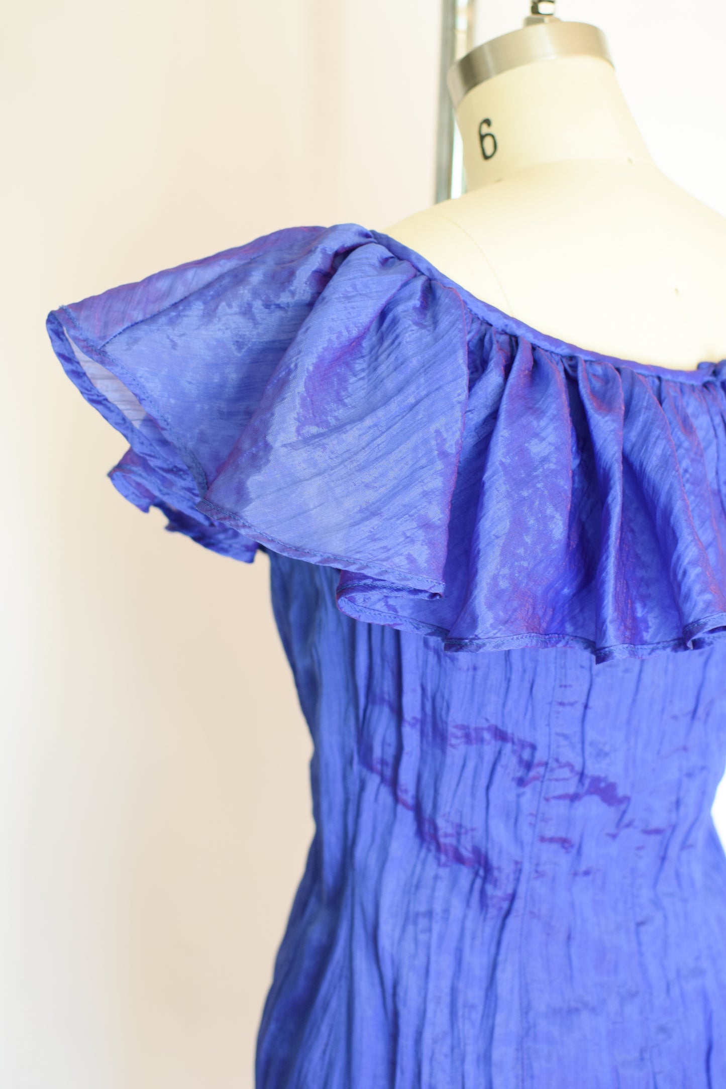 90s Crinkle Mini Dress by Jan Barboglio | S