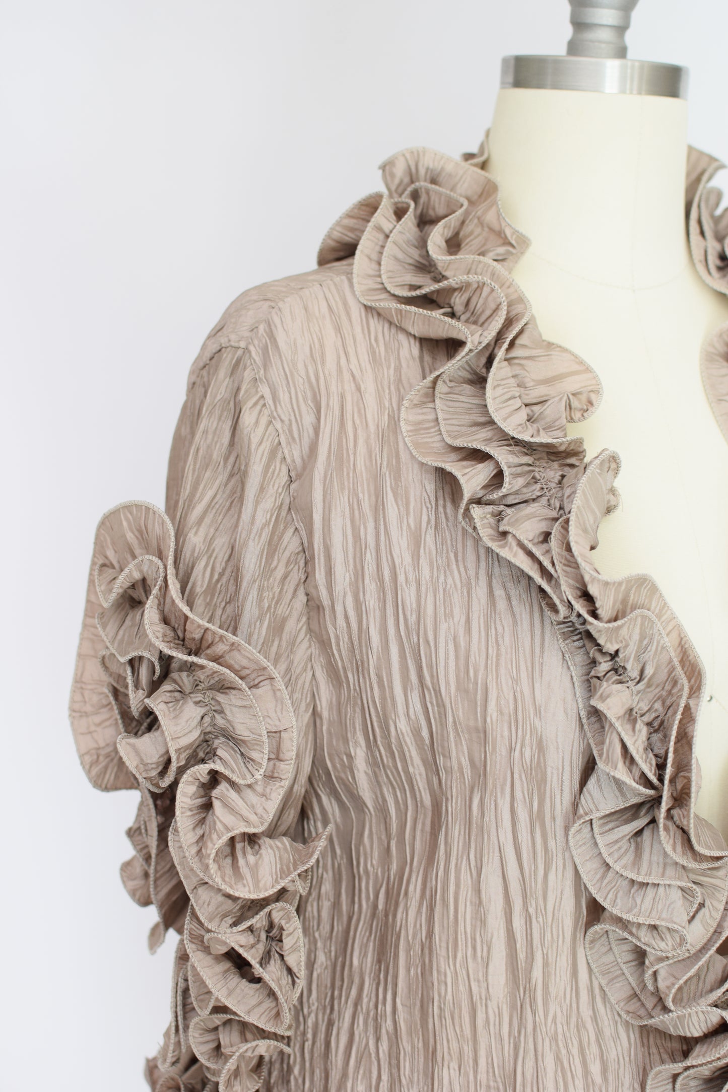 Ecru Satin Sculptural Jacket | S-L