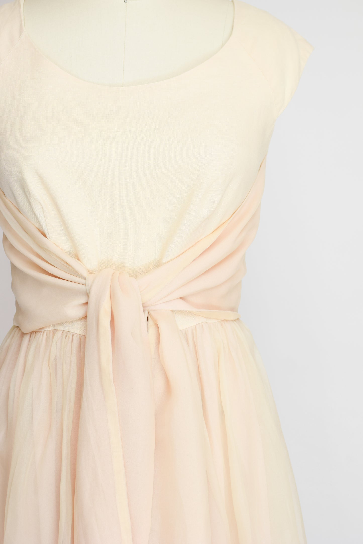 90s Silk and Linen Wrap Waist Dress | S | Elizabeth Wayman