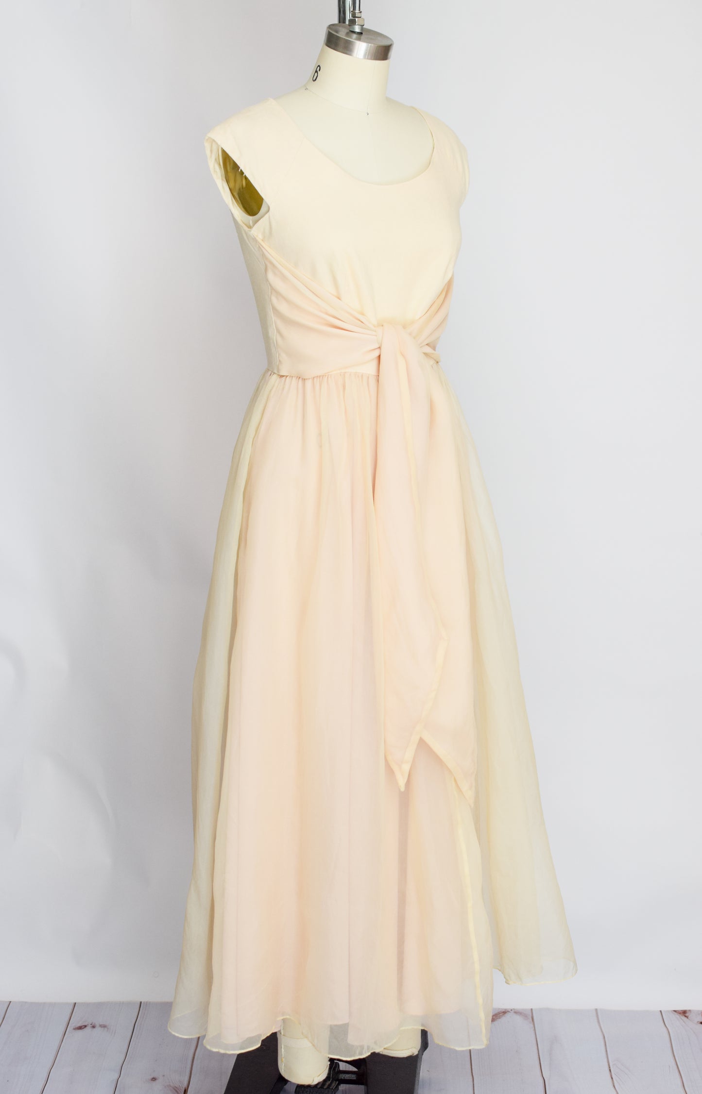 90s Silk and Linen Wrap Waist Dress | S | Elizabeth Wayman