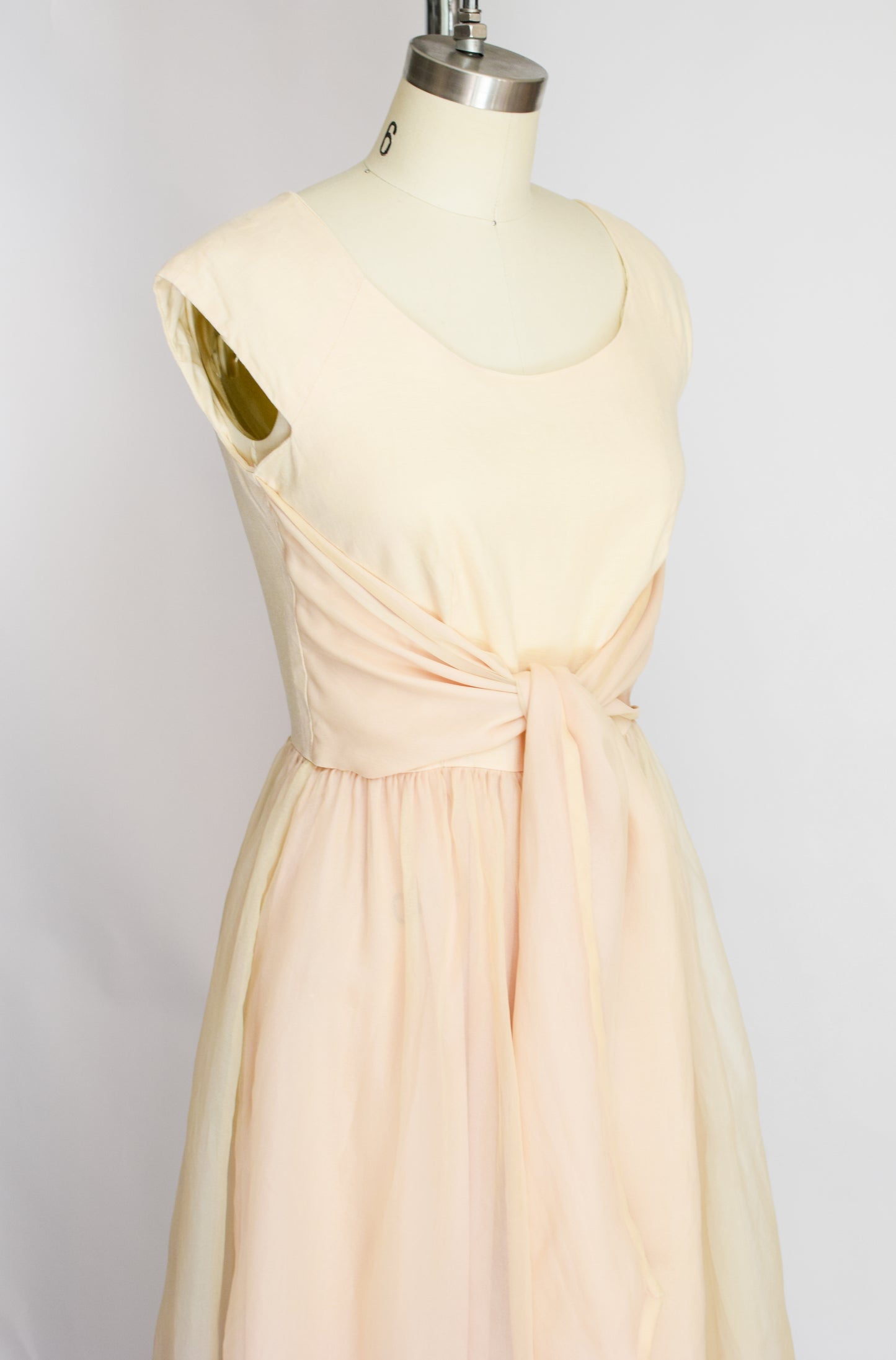 90s Silk and Linen Wrap Waist Dress | S | Elizabeth Wayman