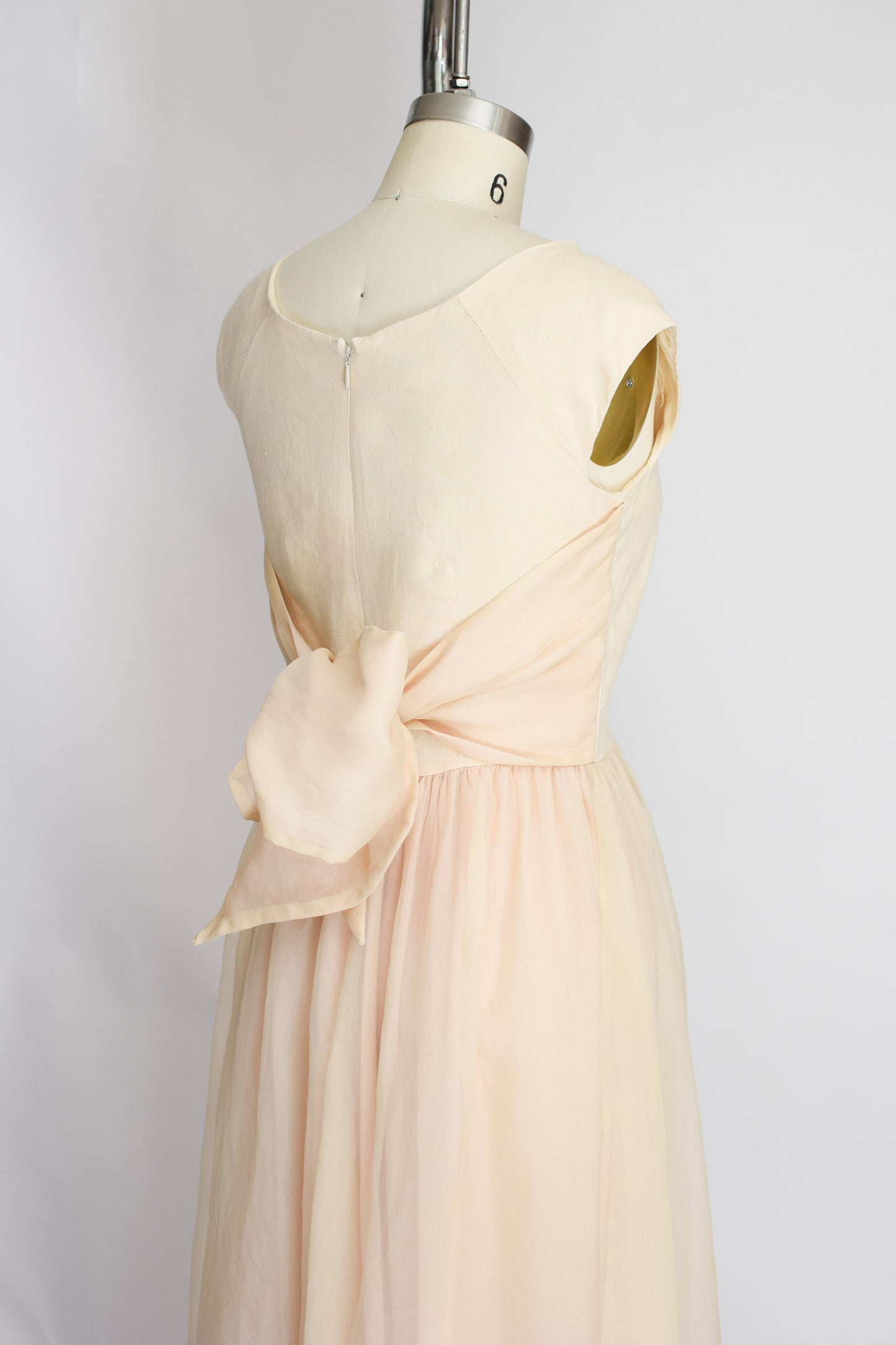 90s Silk and Linen Wrap Waist Dress | S | Elizabeth Wayman