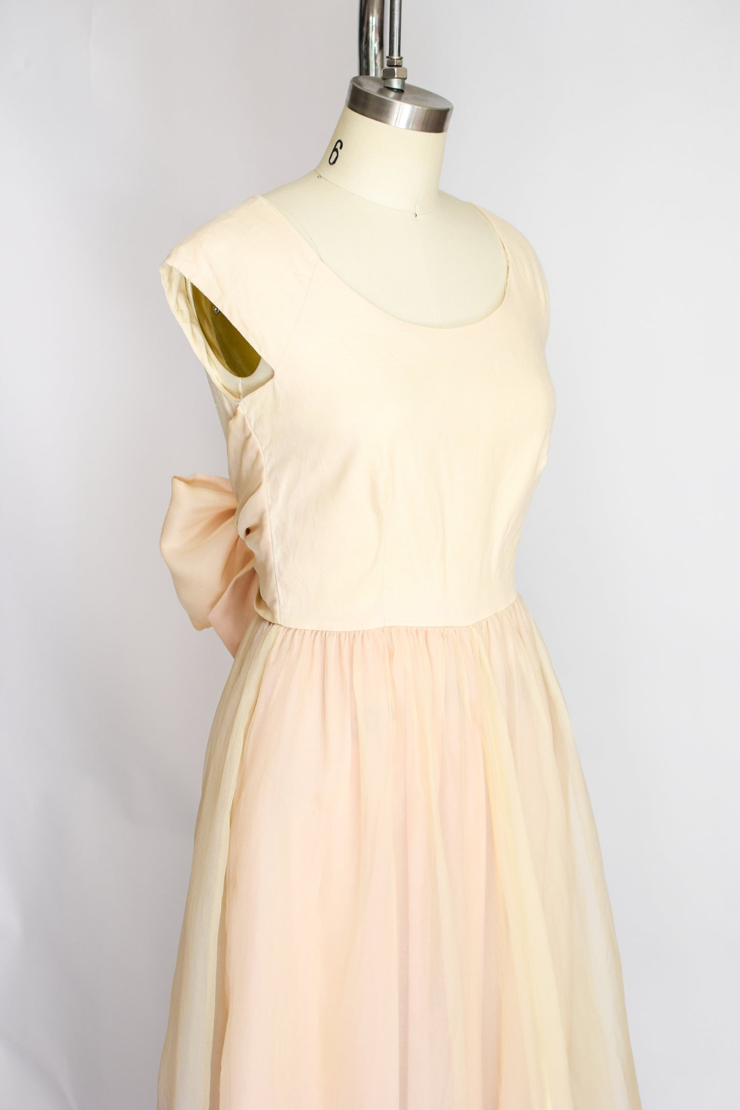 90s Silk and Linen Wrap Waist Dress | S | Elizabeth Wayman
