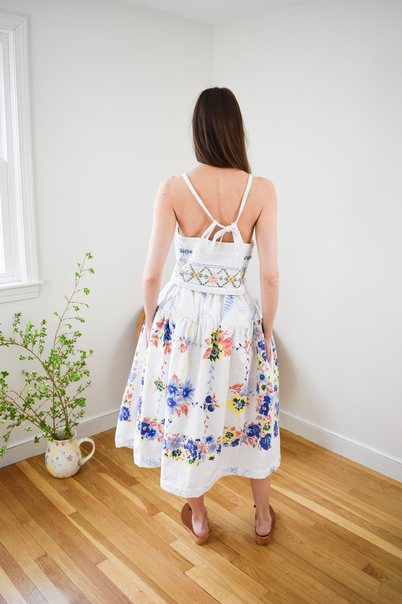 Reworked Vintage Tablecloth Skirt | S-M