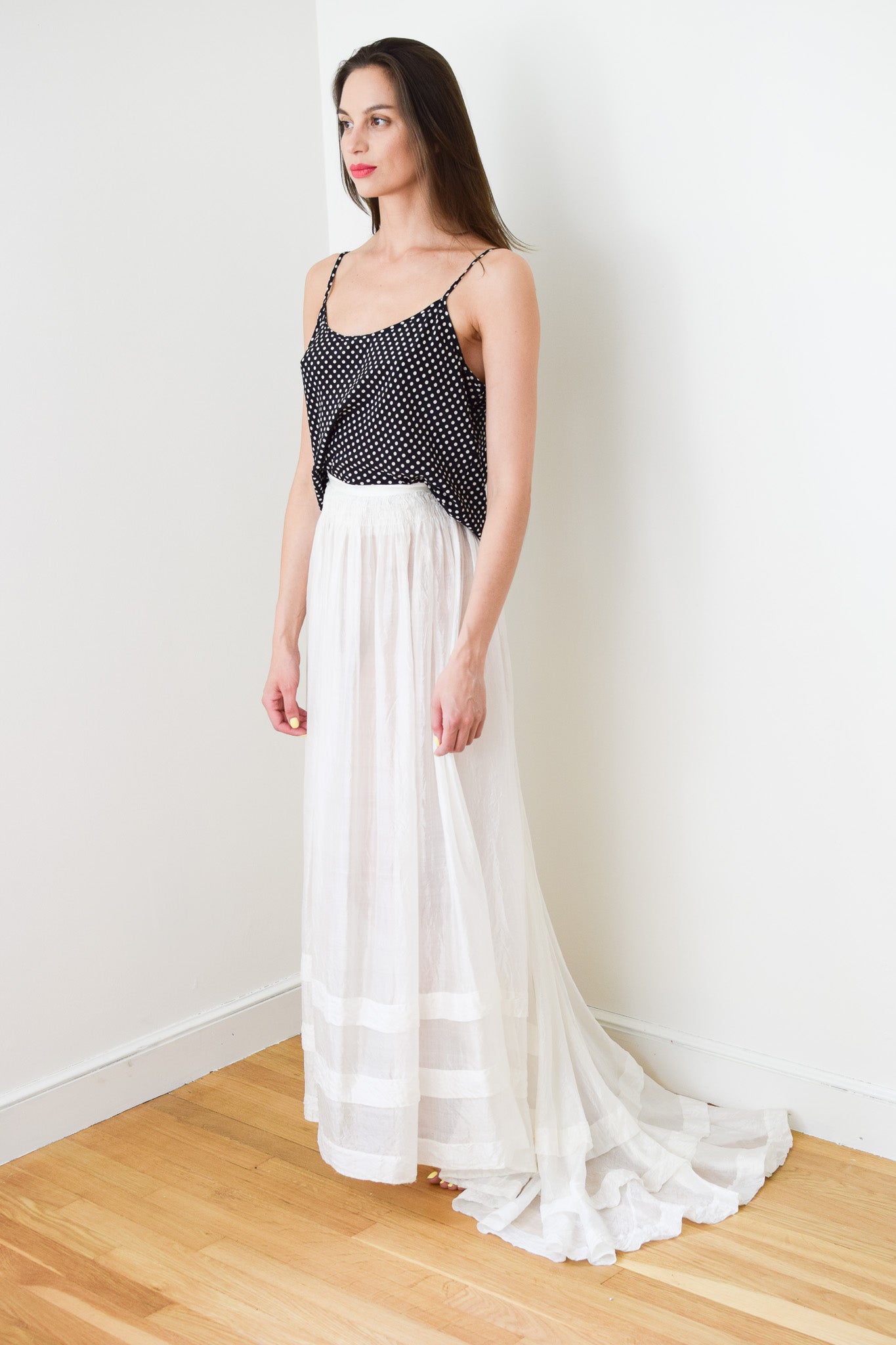 Antique Victorian Gossamer Silk Skirt | XXS