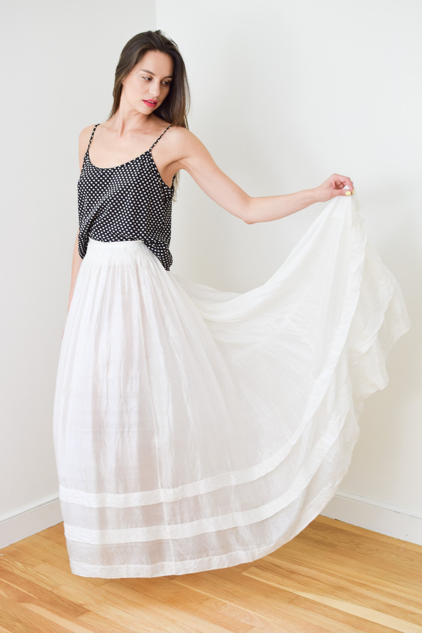 Antique Victorian Gossamer Silk Skirt | XXS