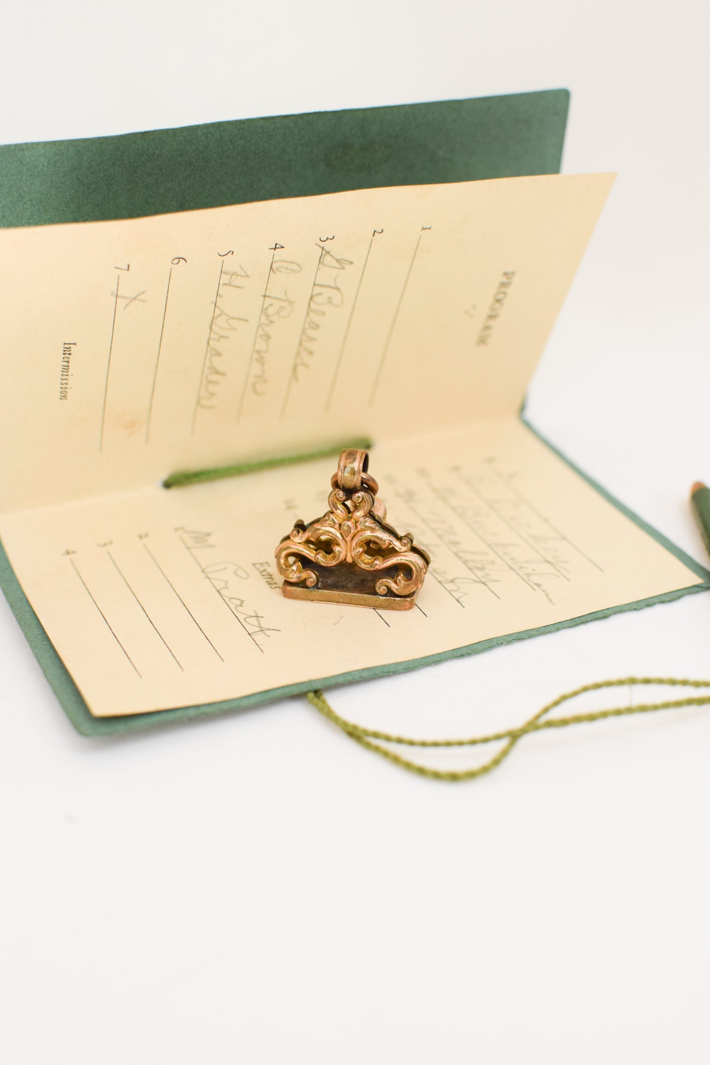 Antique Victorian Fob Pendant with Swivel Clasp | Initials MDL