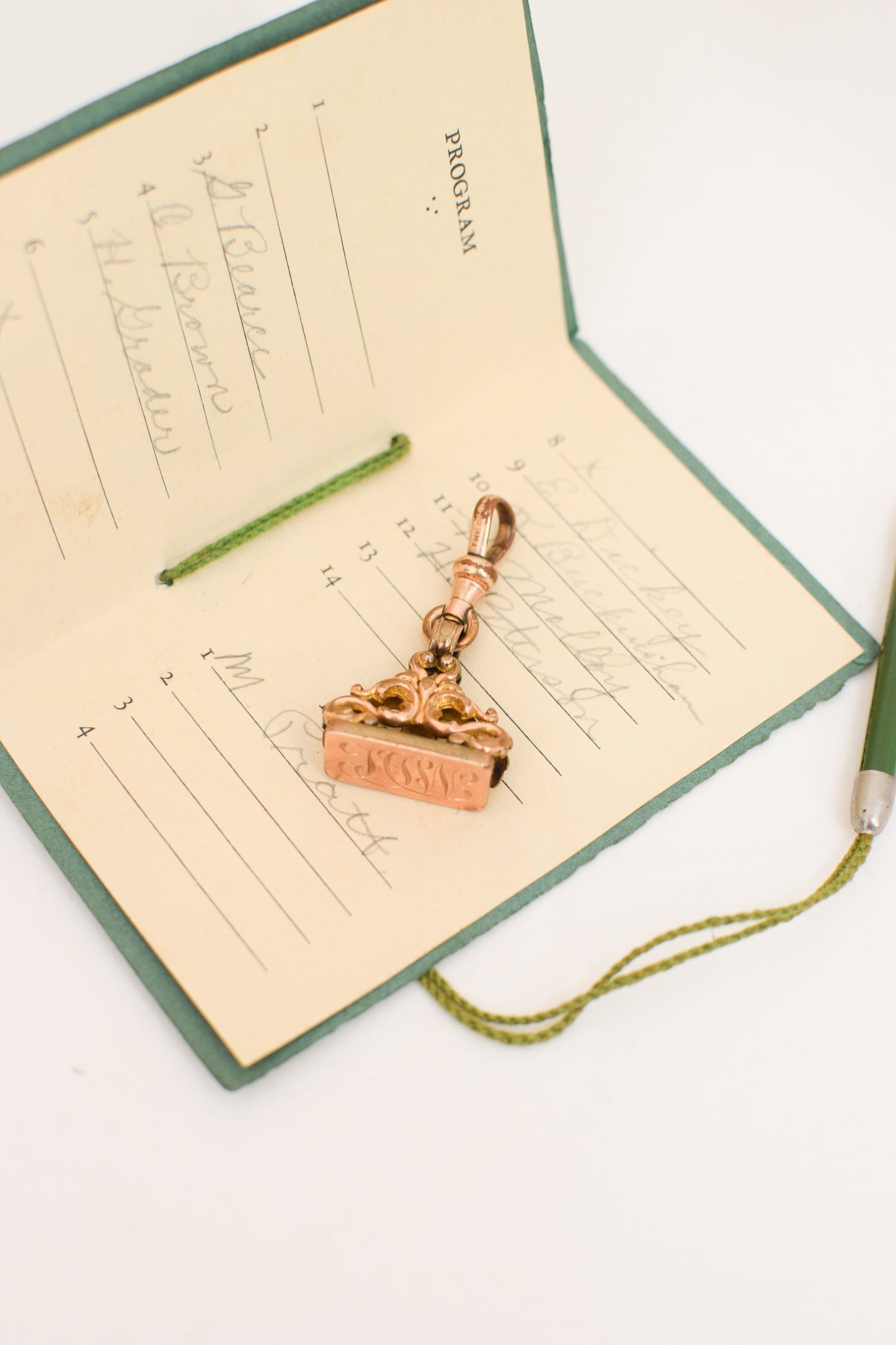 Antique Victorian Fob Pendant with Swivel Clasp | Initials MDL