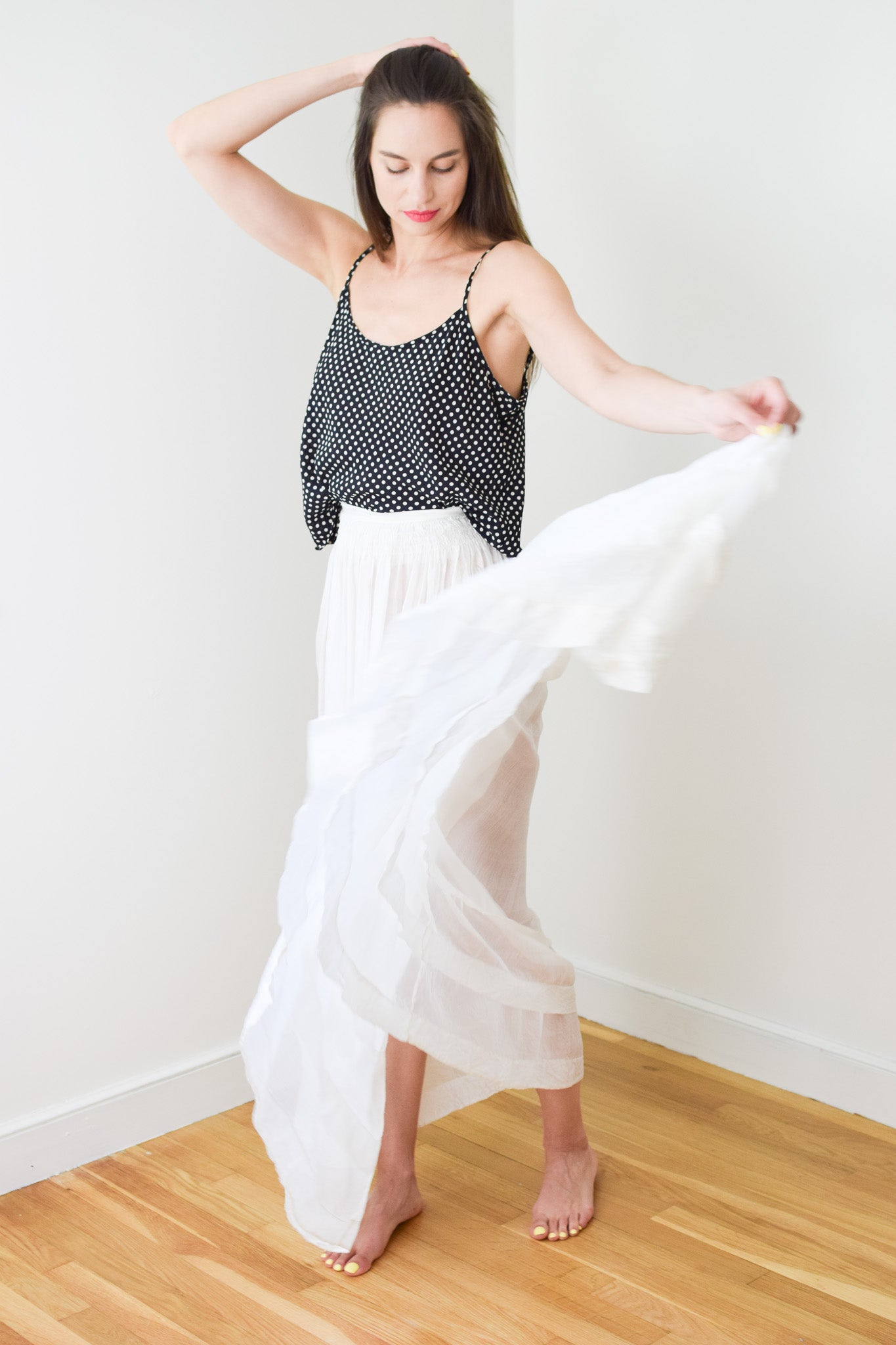 Antique Victorian Gossamer Silk Skirt | XXS