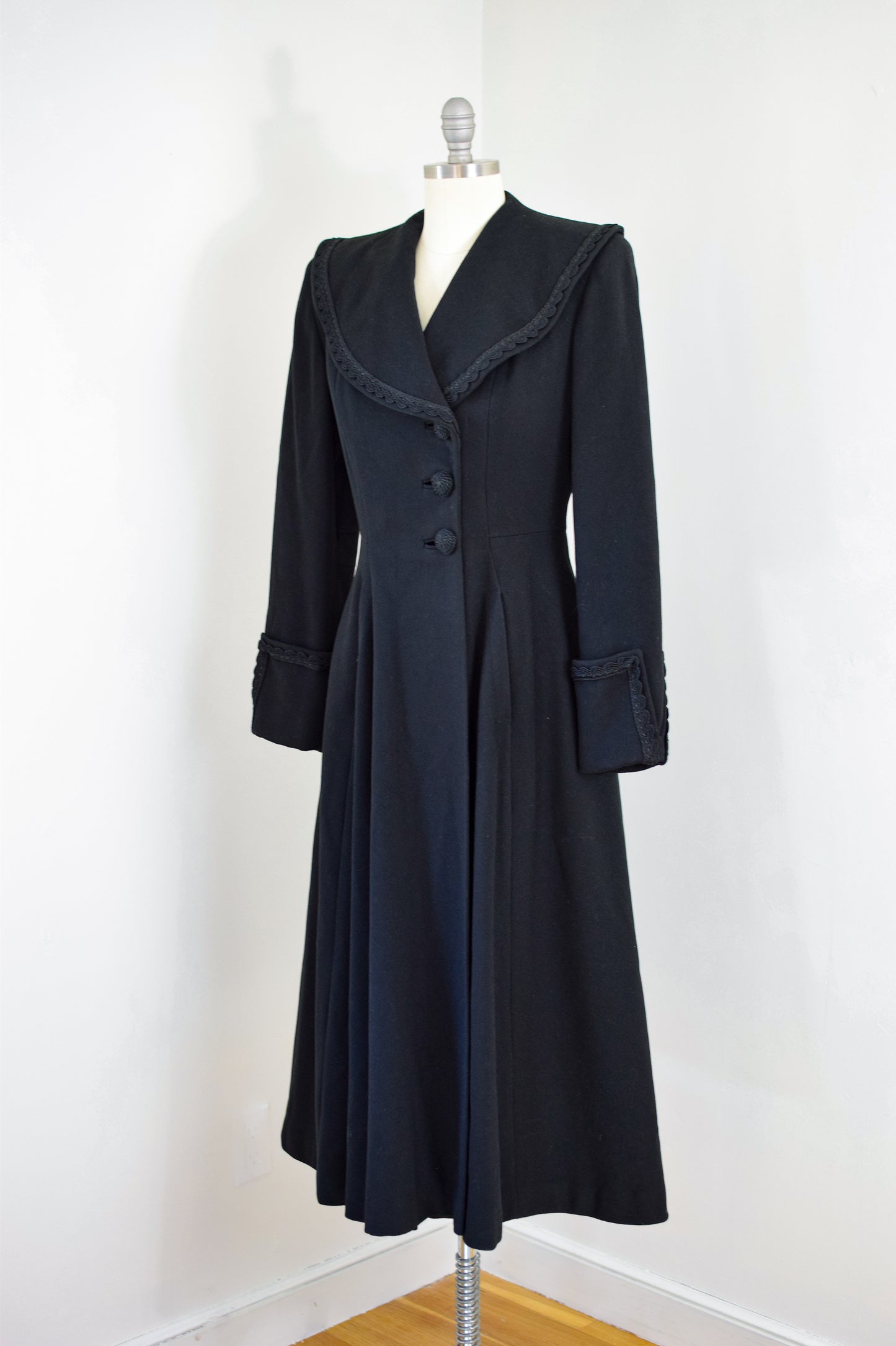 1940s Wool Princess Coat | XS-S
