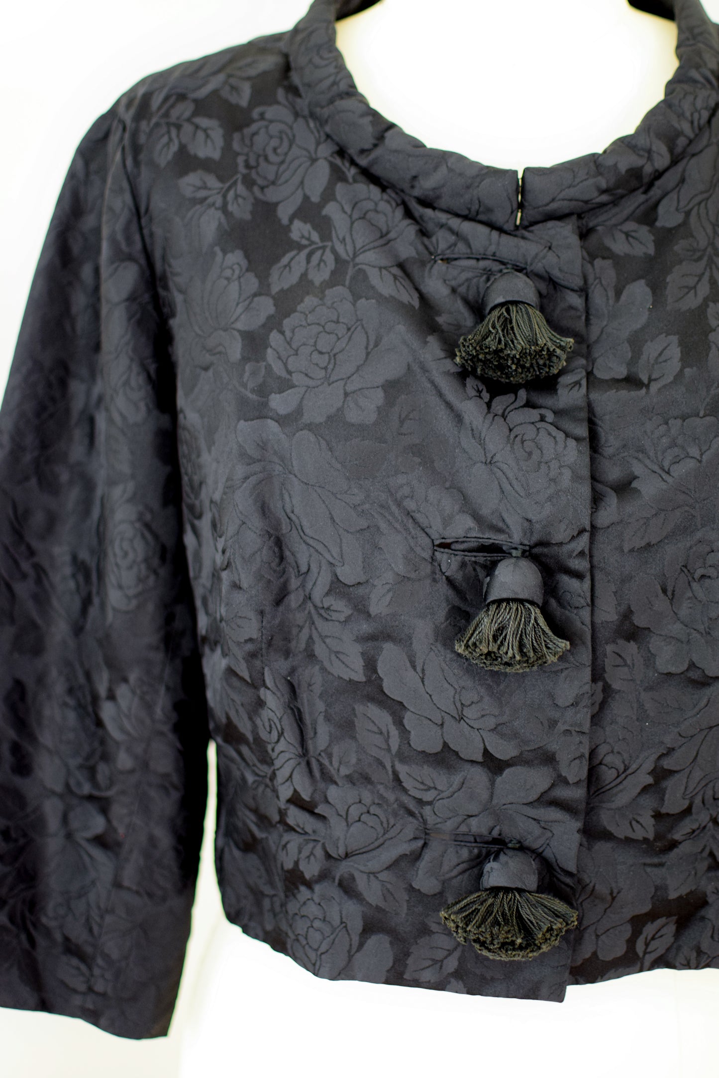 1960s Silk Jacquard Jacket with Tassels | S-M