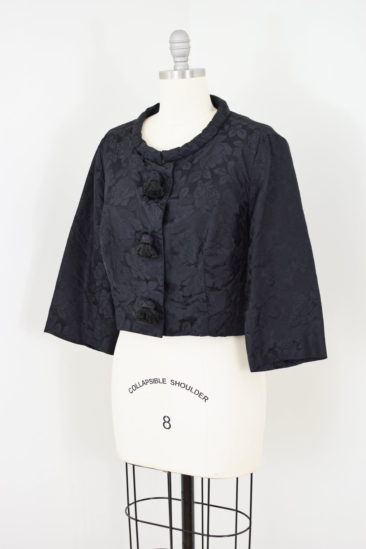 1960s Silk Jacquard Jacket with Tassels | S-M